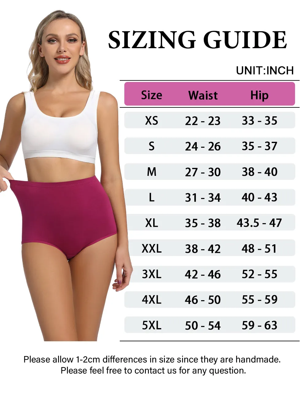 Molasus Womens Cotton Underwear Super High Waisted Briefs Full Coverage Panties