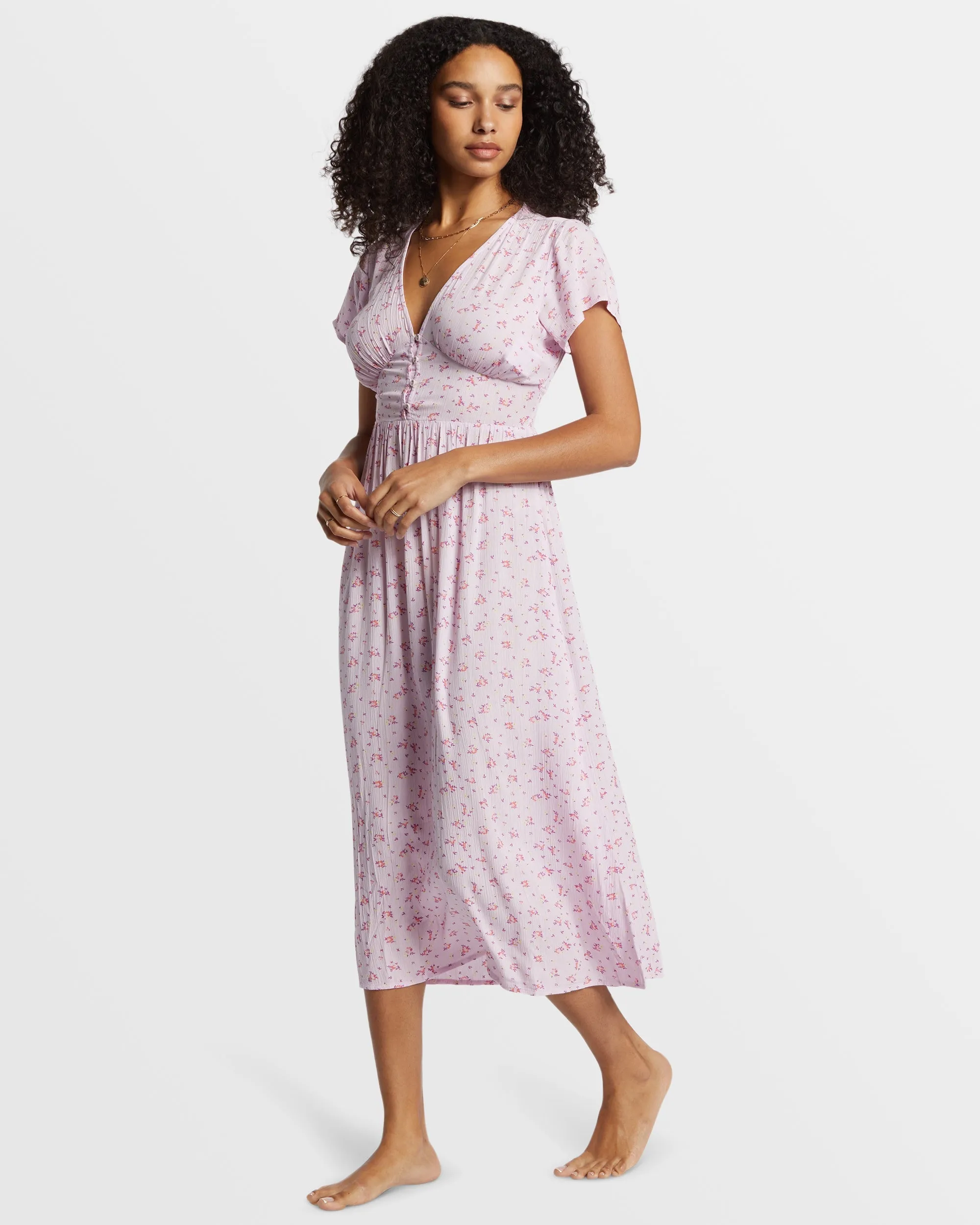 Morning Sky Midi Dress - Iced Lavender