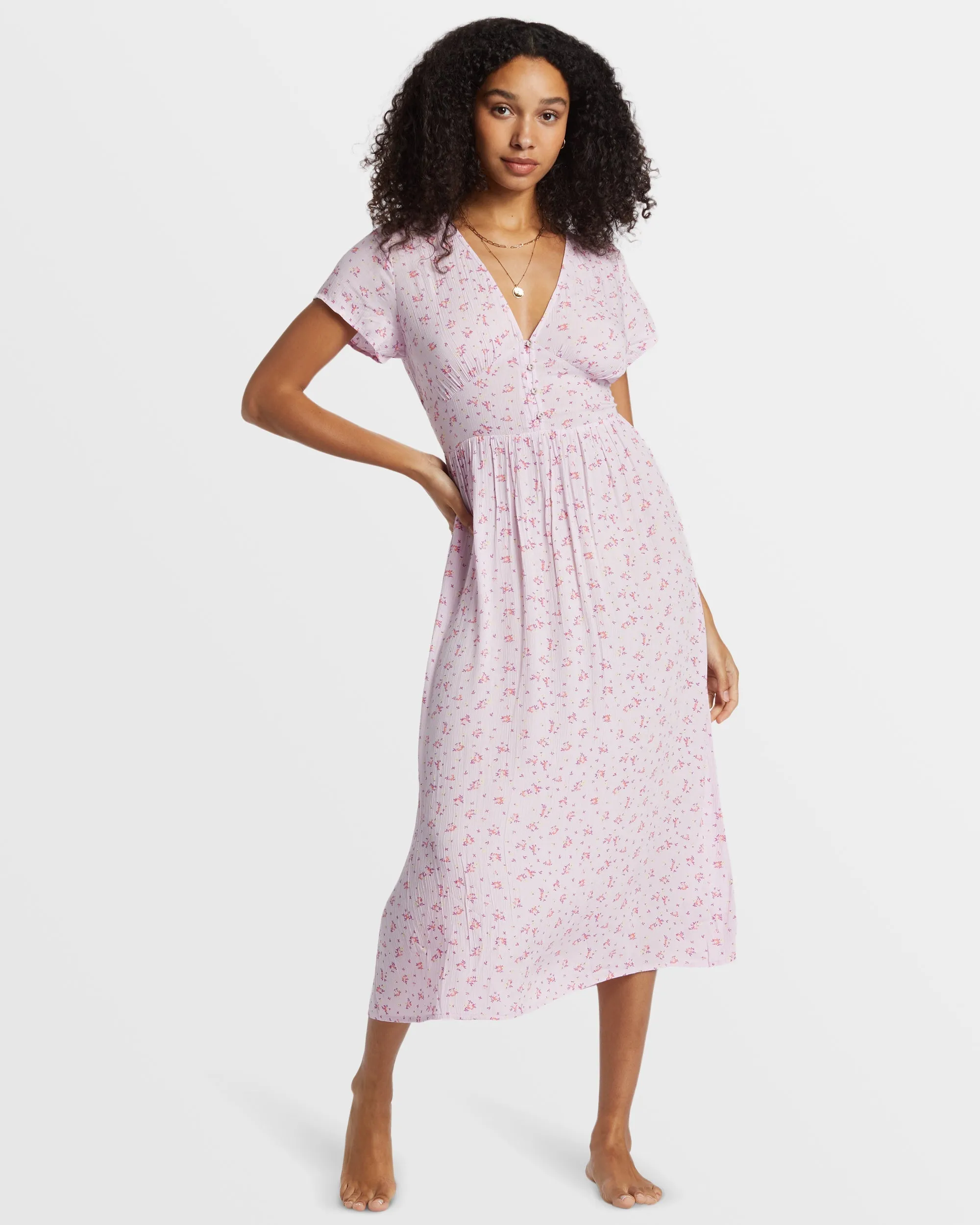 Morning Sky Midi Dress - Iced Lavender