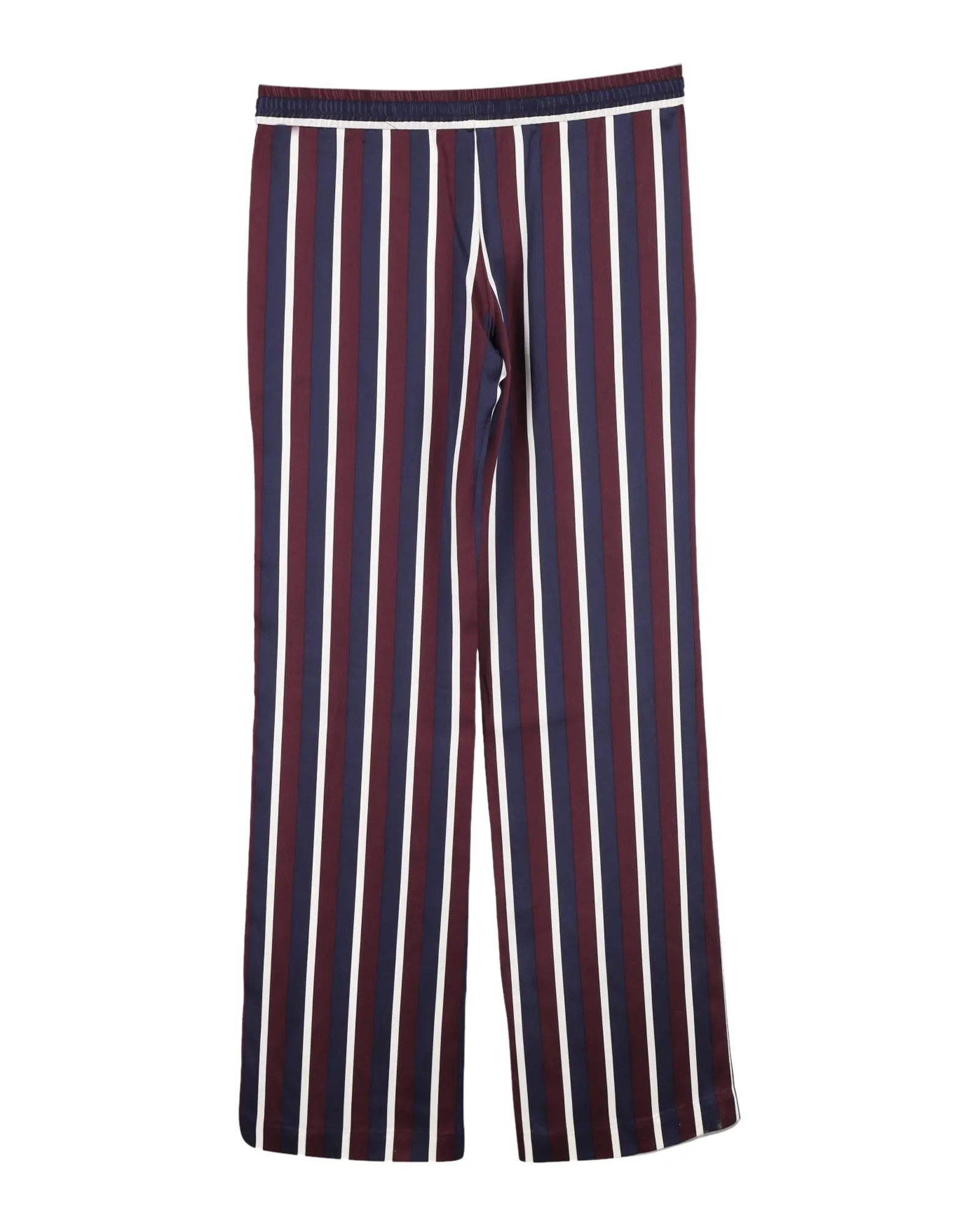 Multicolor Striped Silk Wide-Leg Pants