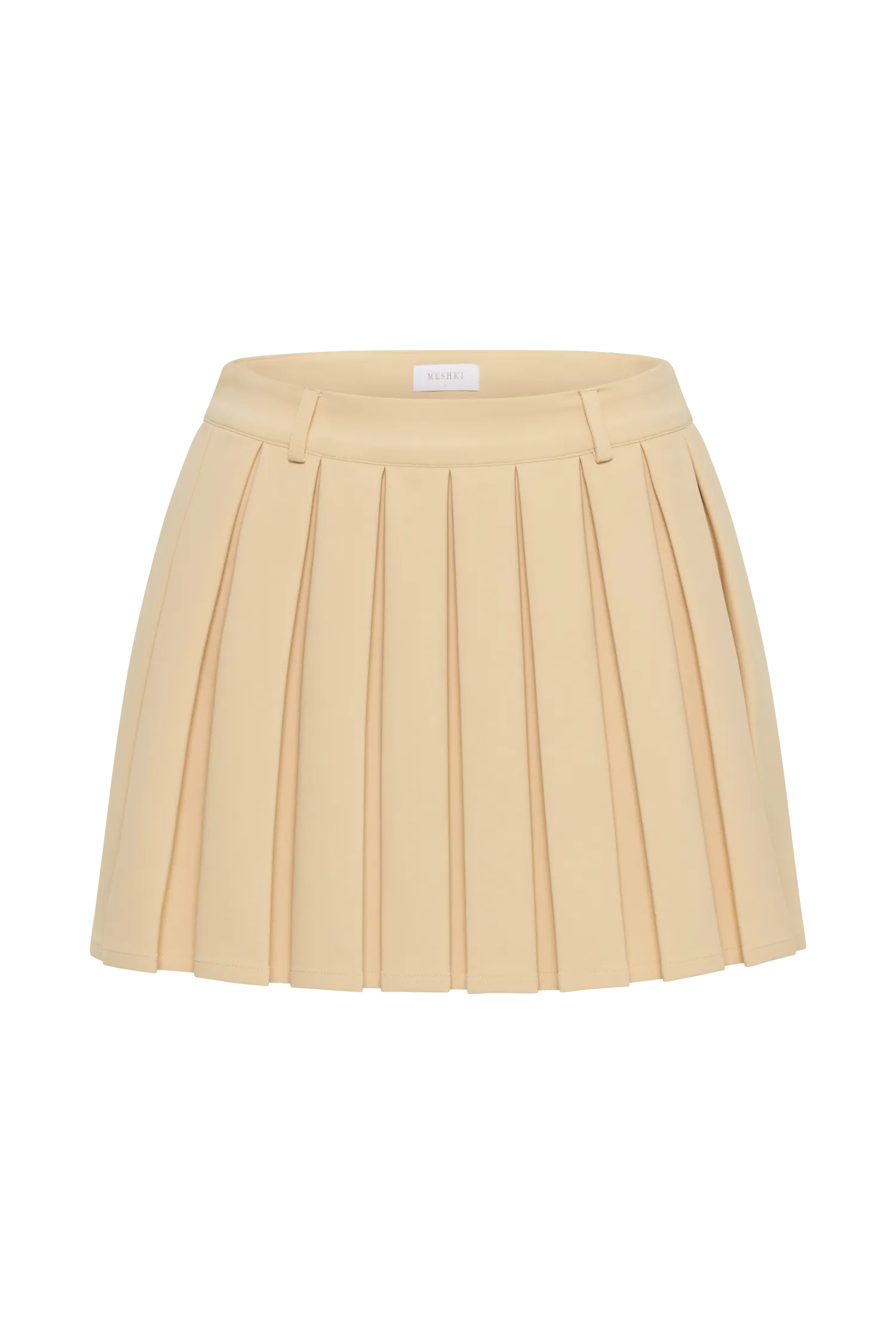 Mura Pleated Mini Skirt - Peach