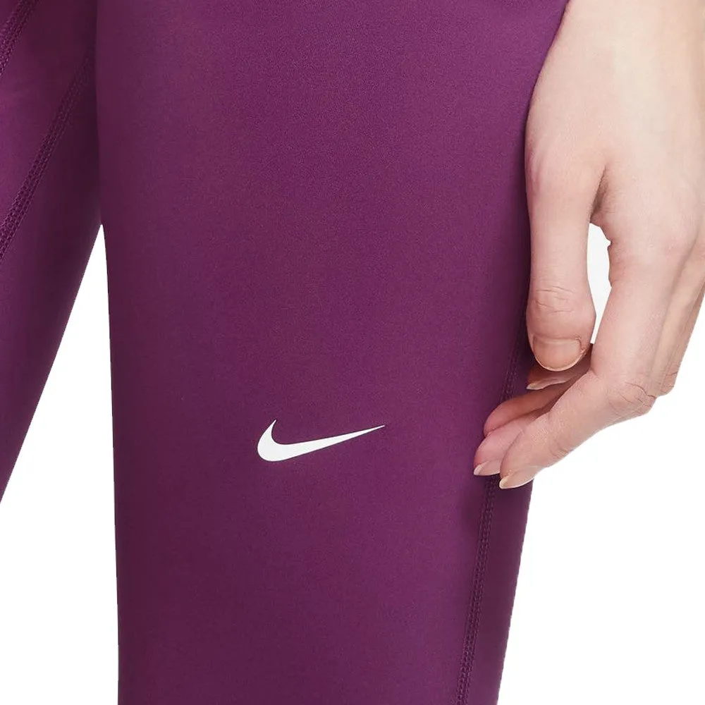 Nike Women's Mid Rise Waist Pro Leggings - Purple