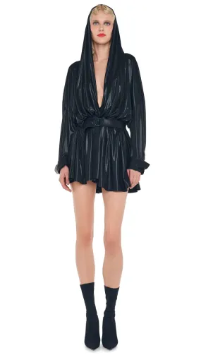 Norma Kamali Hooded Super os bf nk Shirt Flared Mini Dress