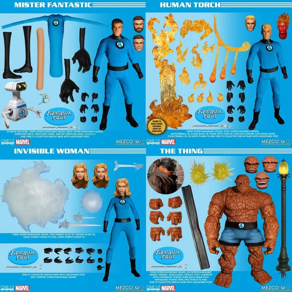 One:12 Collective Marvel Fantastic Four Deluxe Steel Boxed Action Figure Set