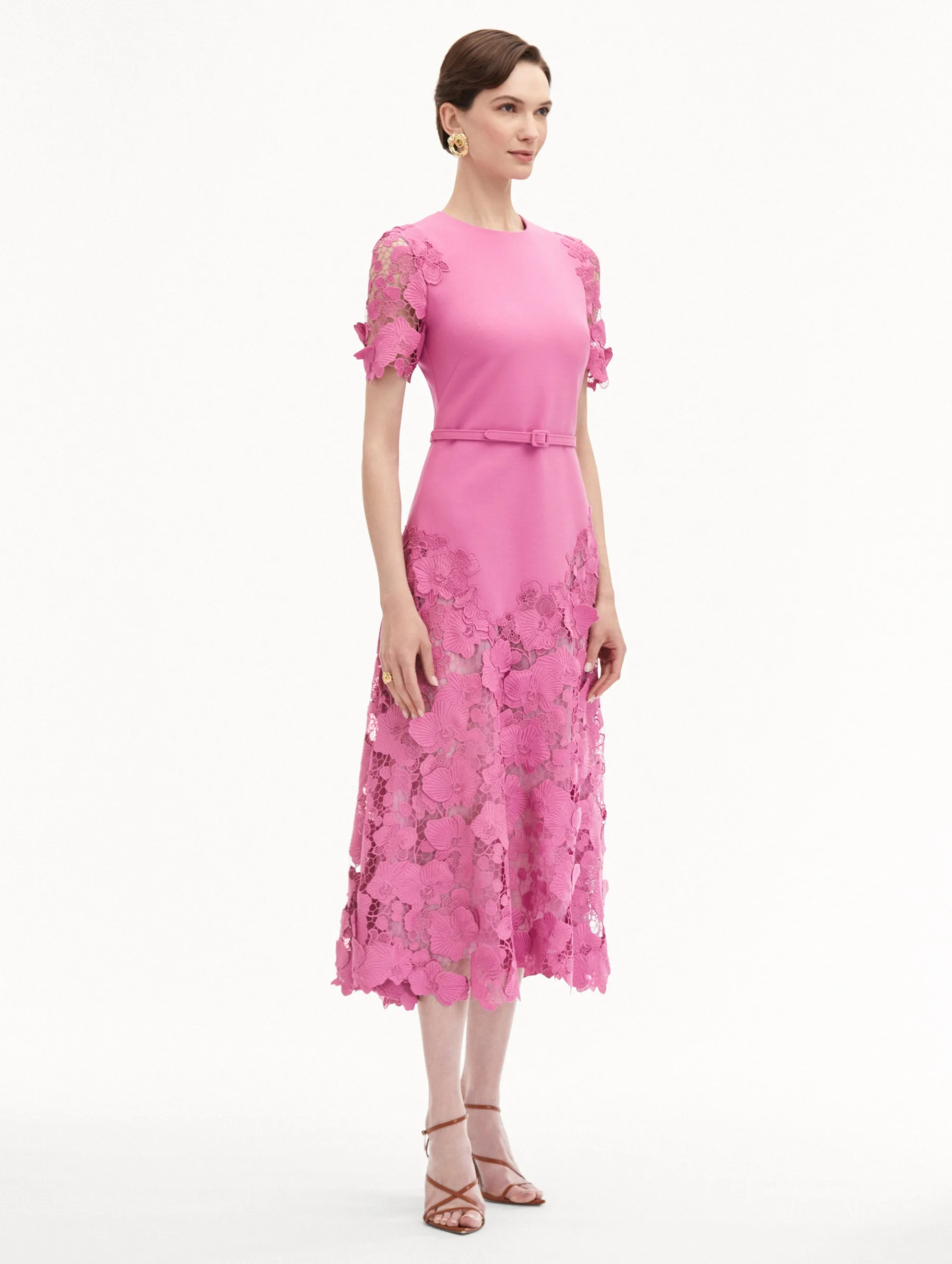 Orchid Guipure Lace Inset Dress