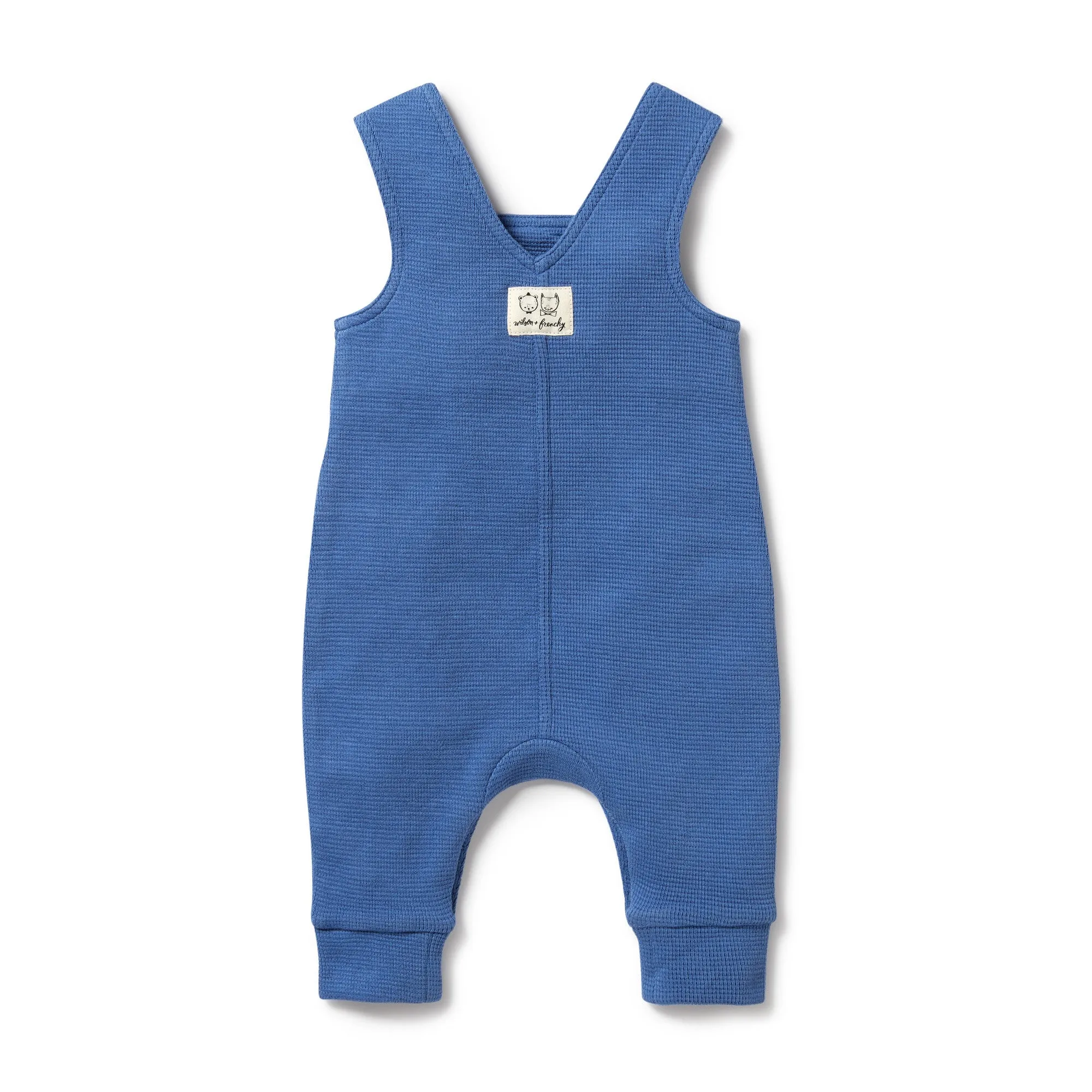 Organic Cotton Waffle Overall | Brilliant Blue