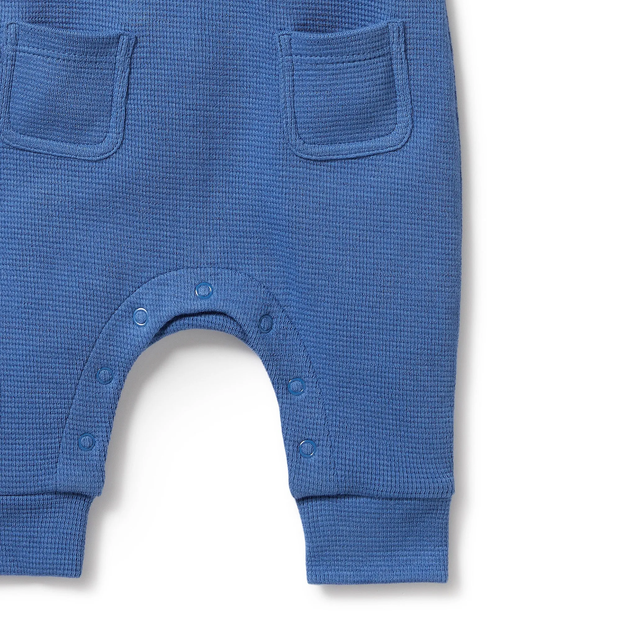 Organic Cotton Waffle Overall | Brilliant Blue