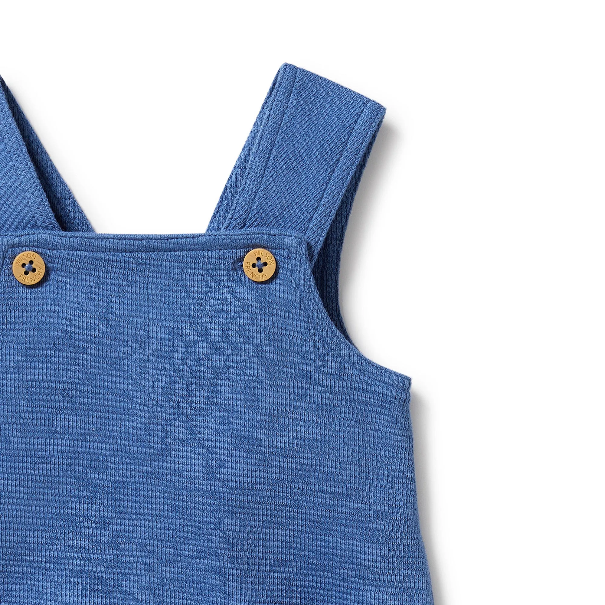 Organic Cotton Waffle Overall | Brilliant Blue