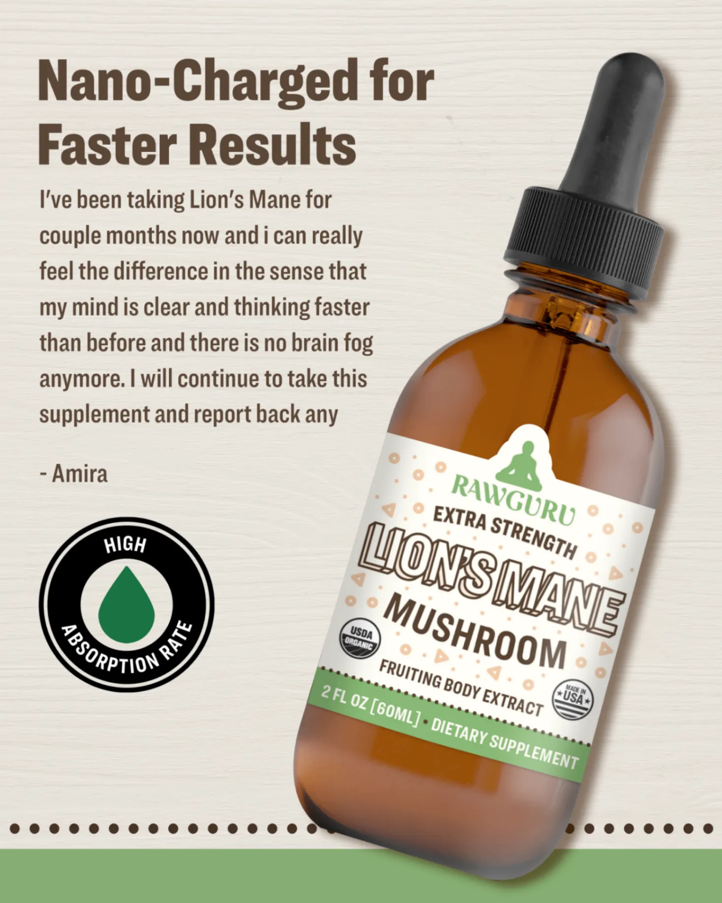 Organics Lion's Mane Mushroom Tincture - 60 ML