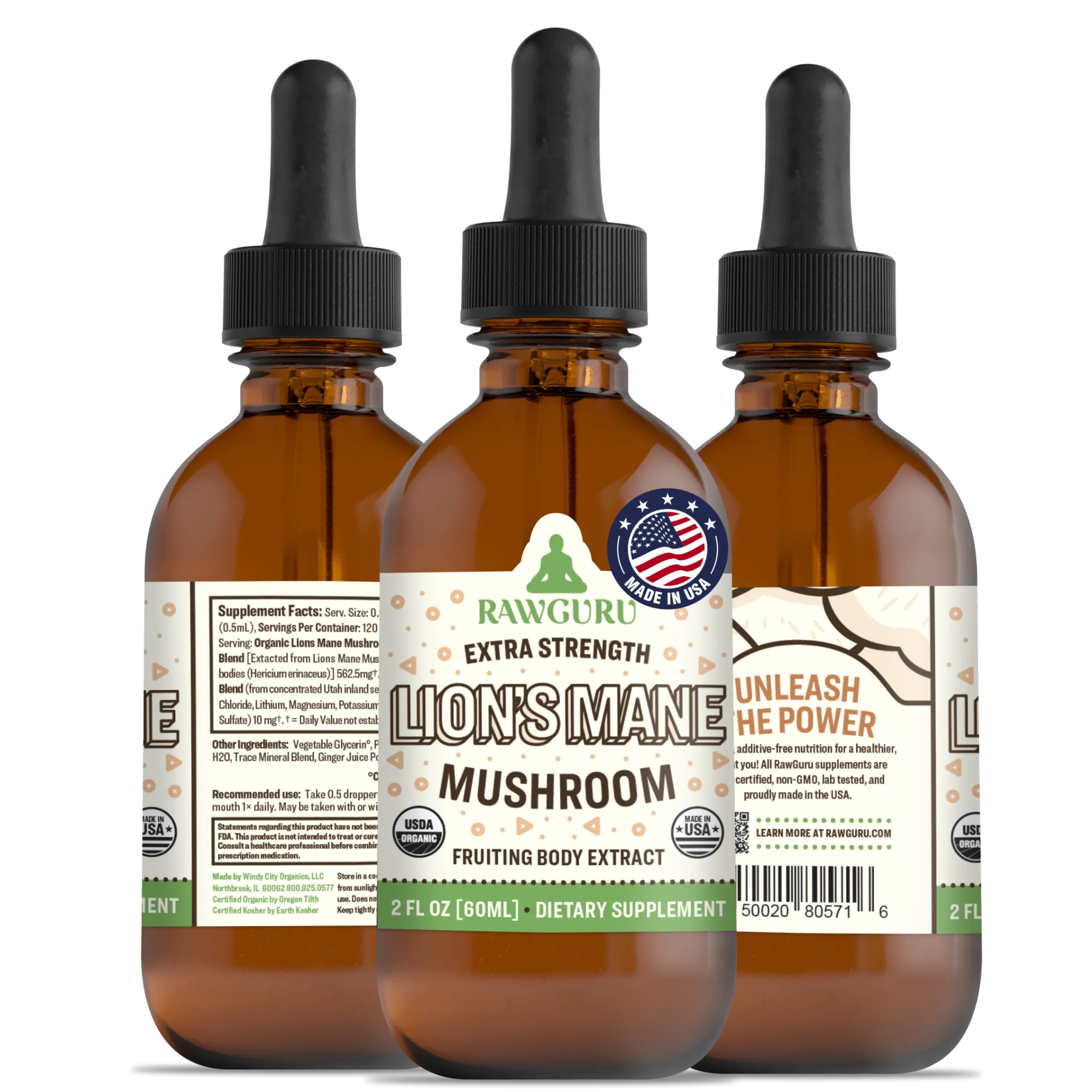 Organics Lion's Mane Mushroom Tincture - 60 ML