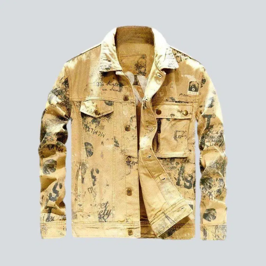 Painted y2k jeans jacket
 for men