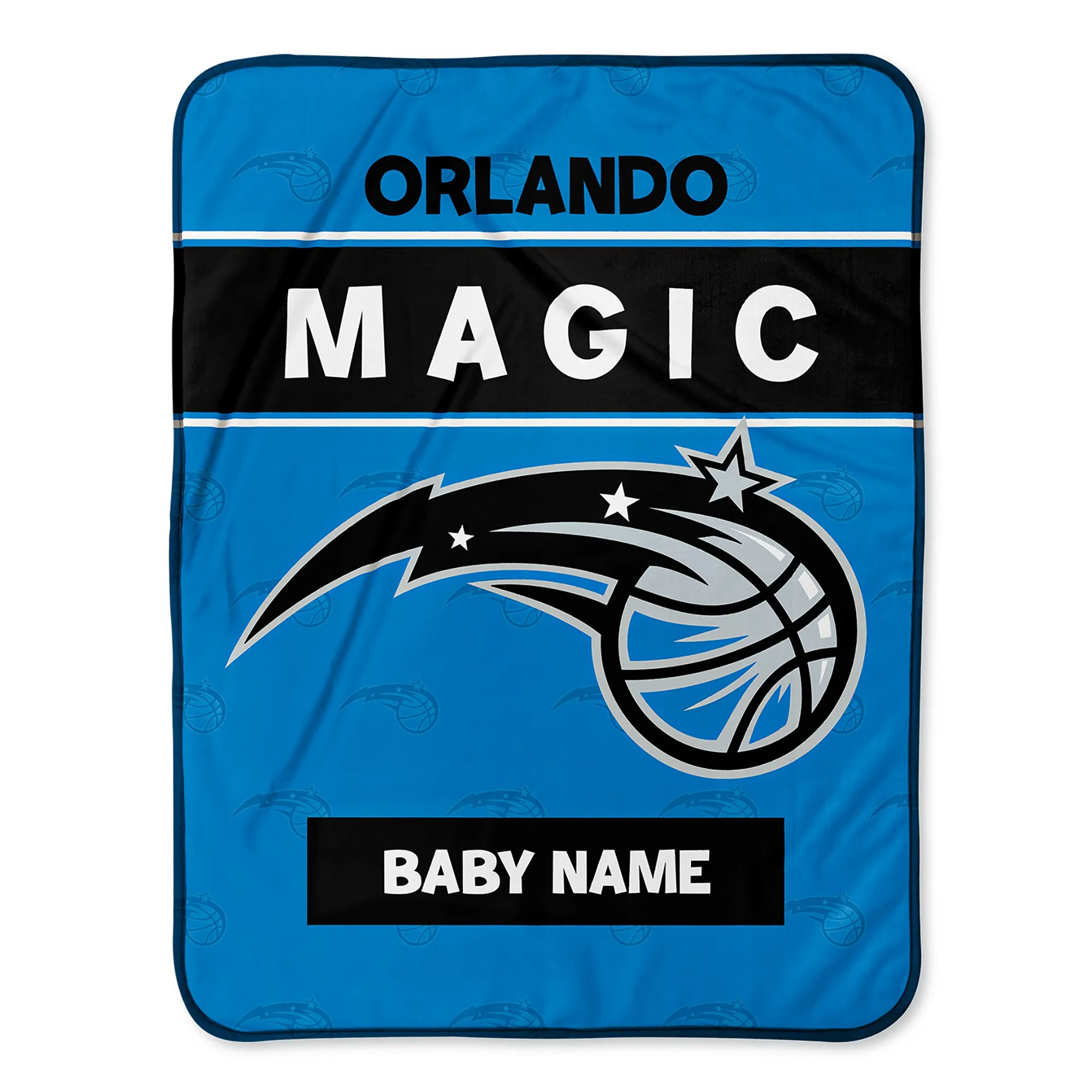 Personalized Orlando Magic Emblem Baby Pixel Fleece Blanket