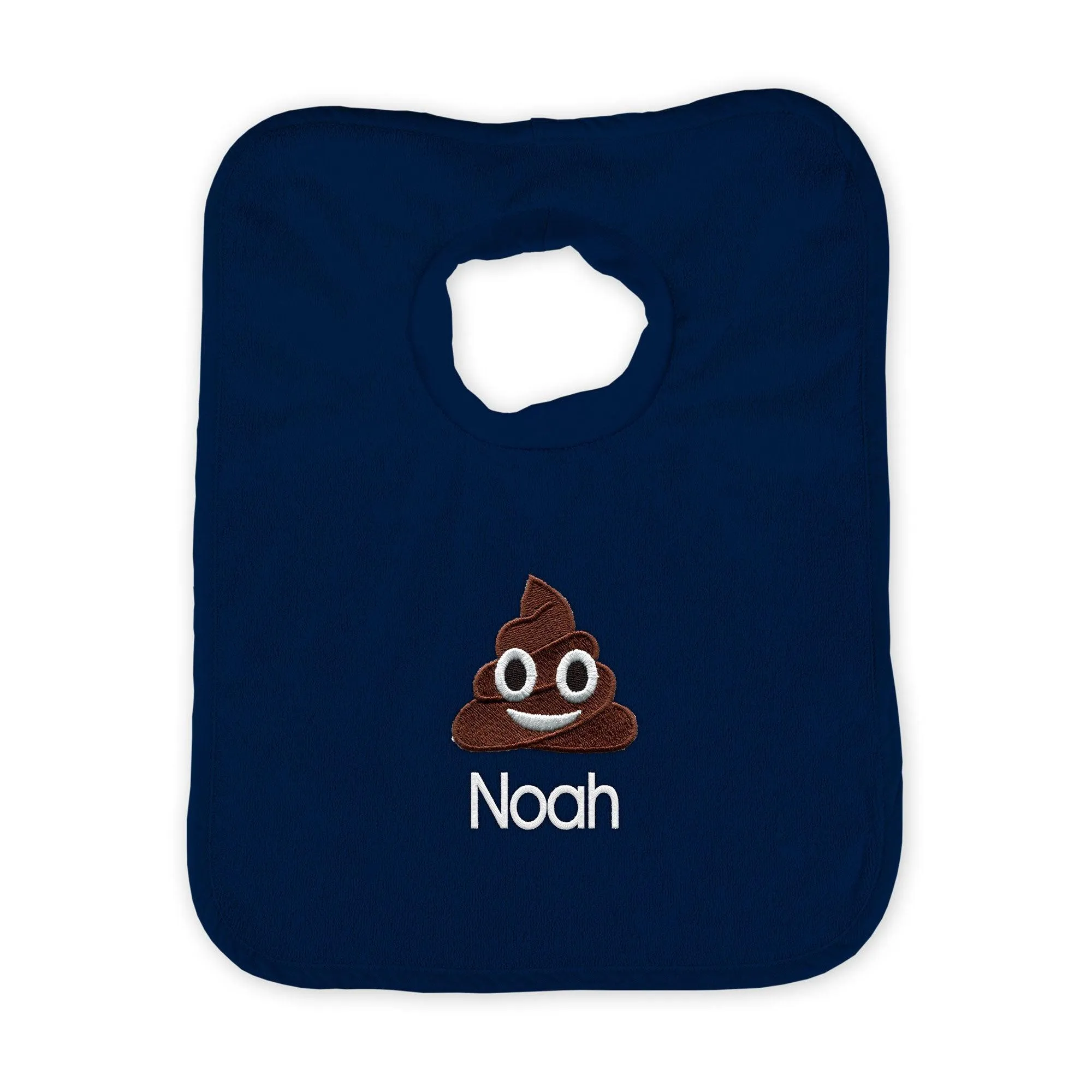 Personalized Poop Face Emoji Bib