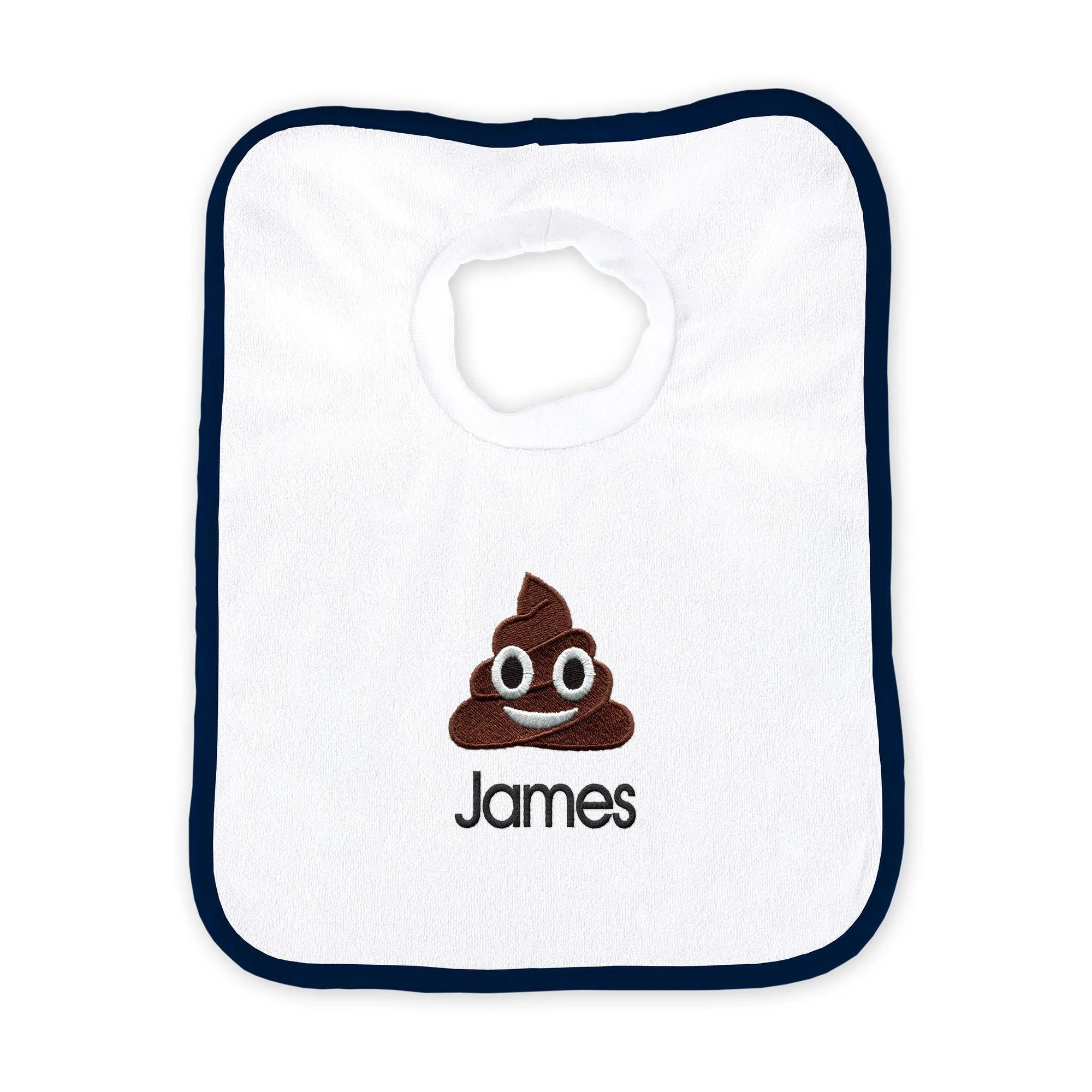 Personalized Poop Face Emoji Bib