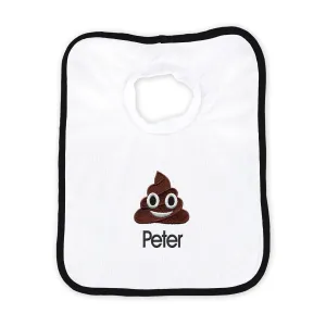 Personalized Poop Face Emoji Bib