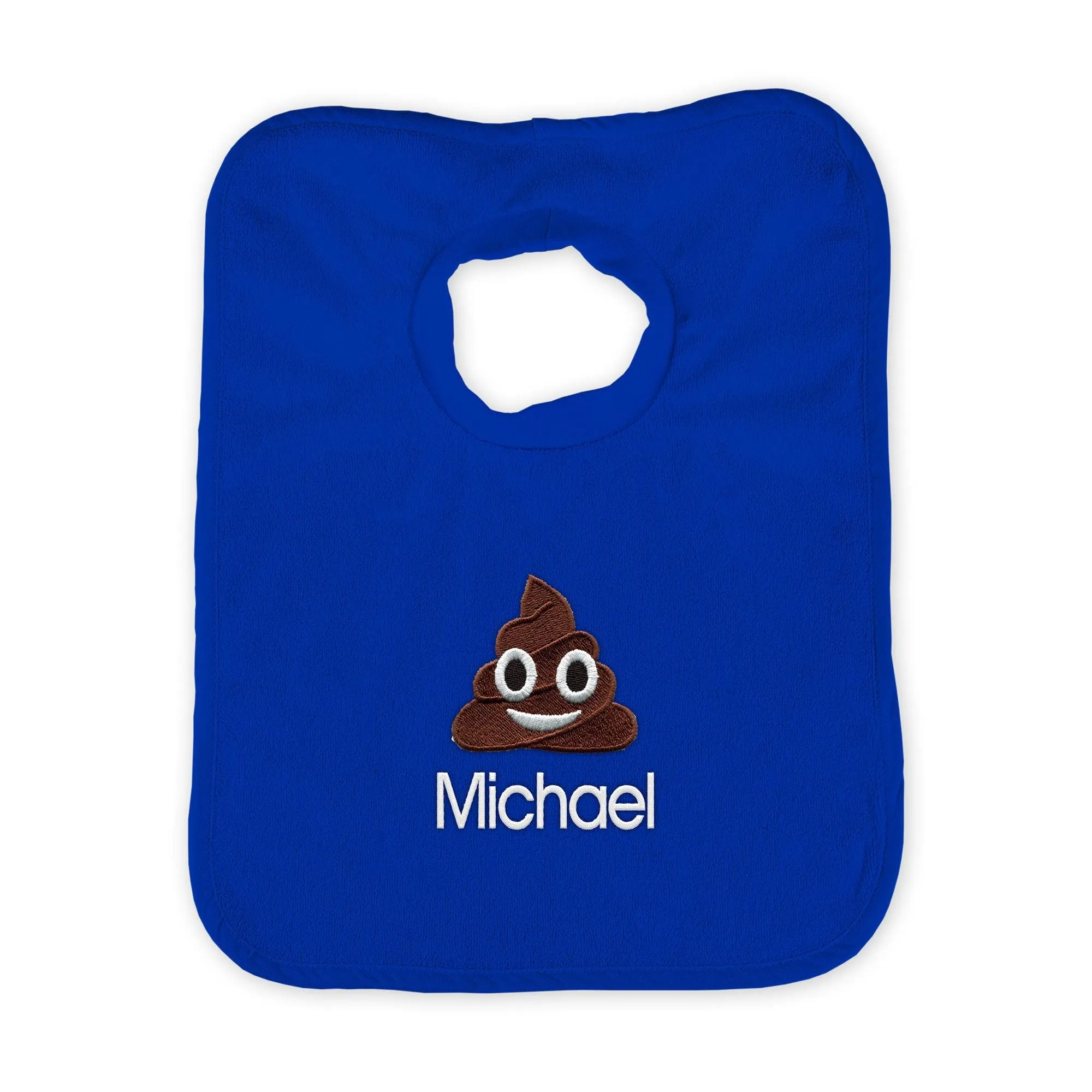 Personalized Poop Face Emoji Bib