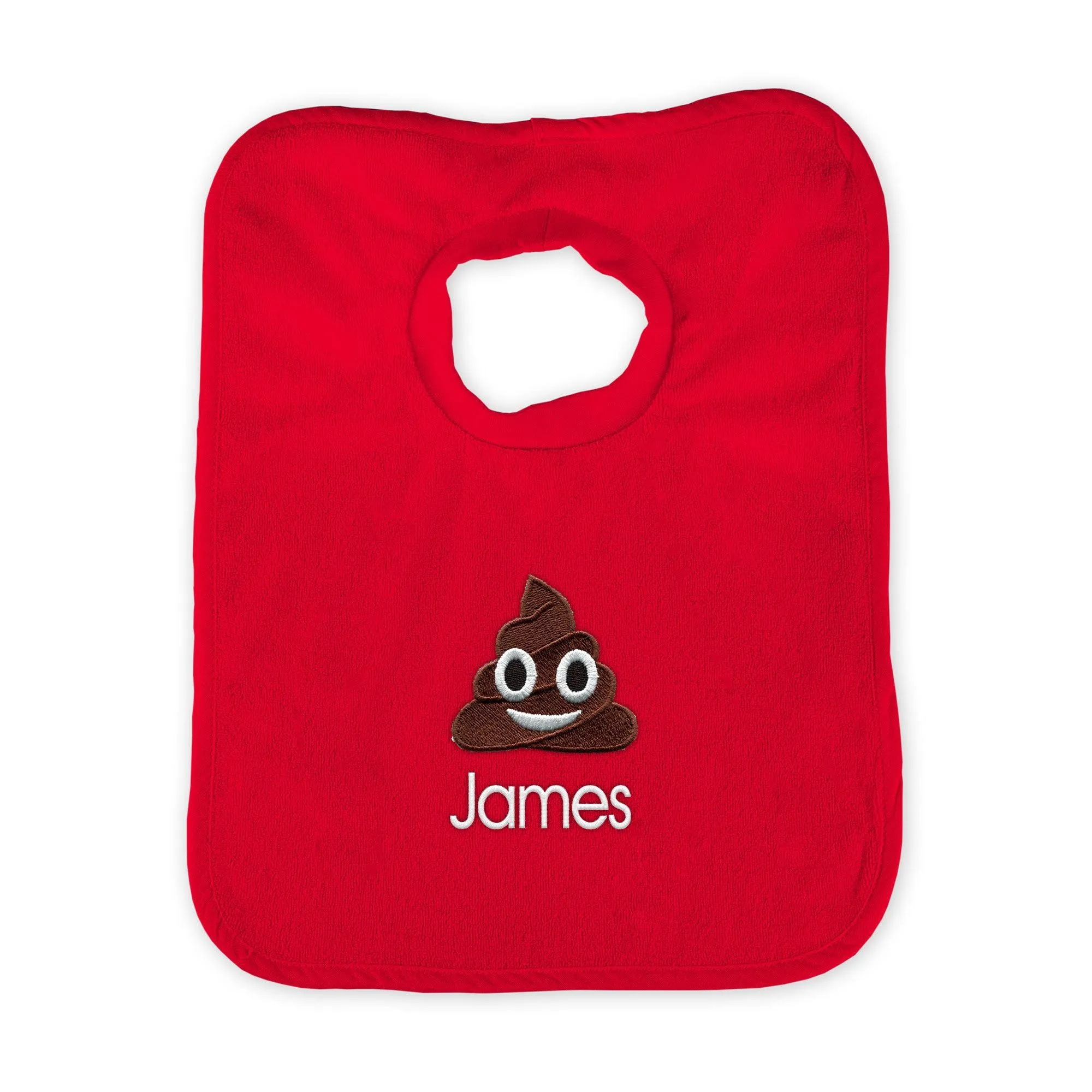 Personalized Poop Face Emoji Bib