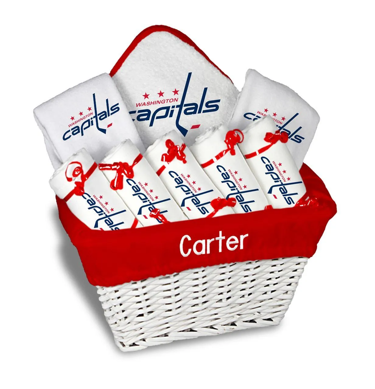 Personalized Washington Capitals Large Basket - 9 Items