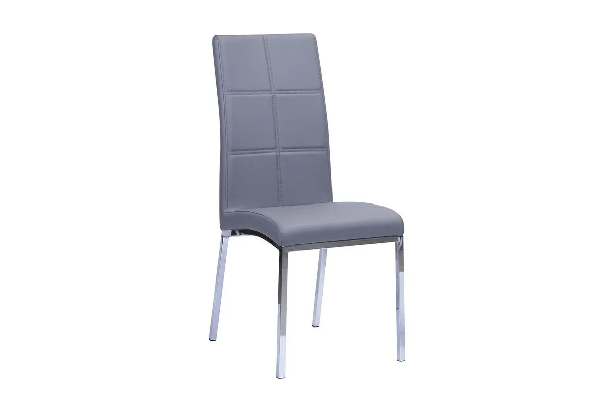 Peyton Side Chair in Grey Leatherette - Set of 2