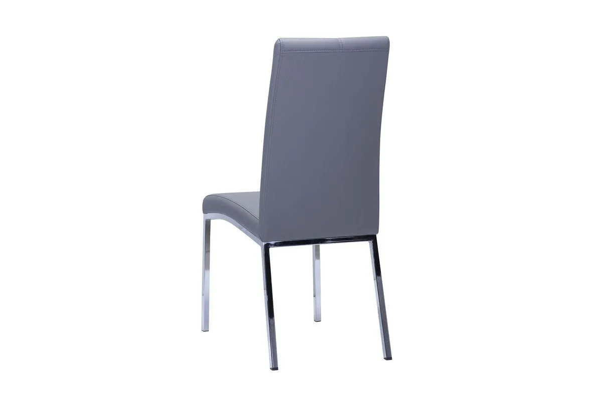 Peyton Side Chair in Grey Leatherette - Set of 2