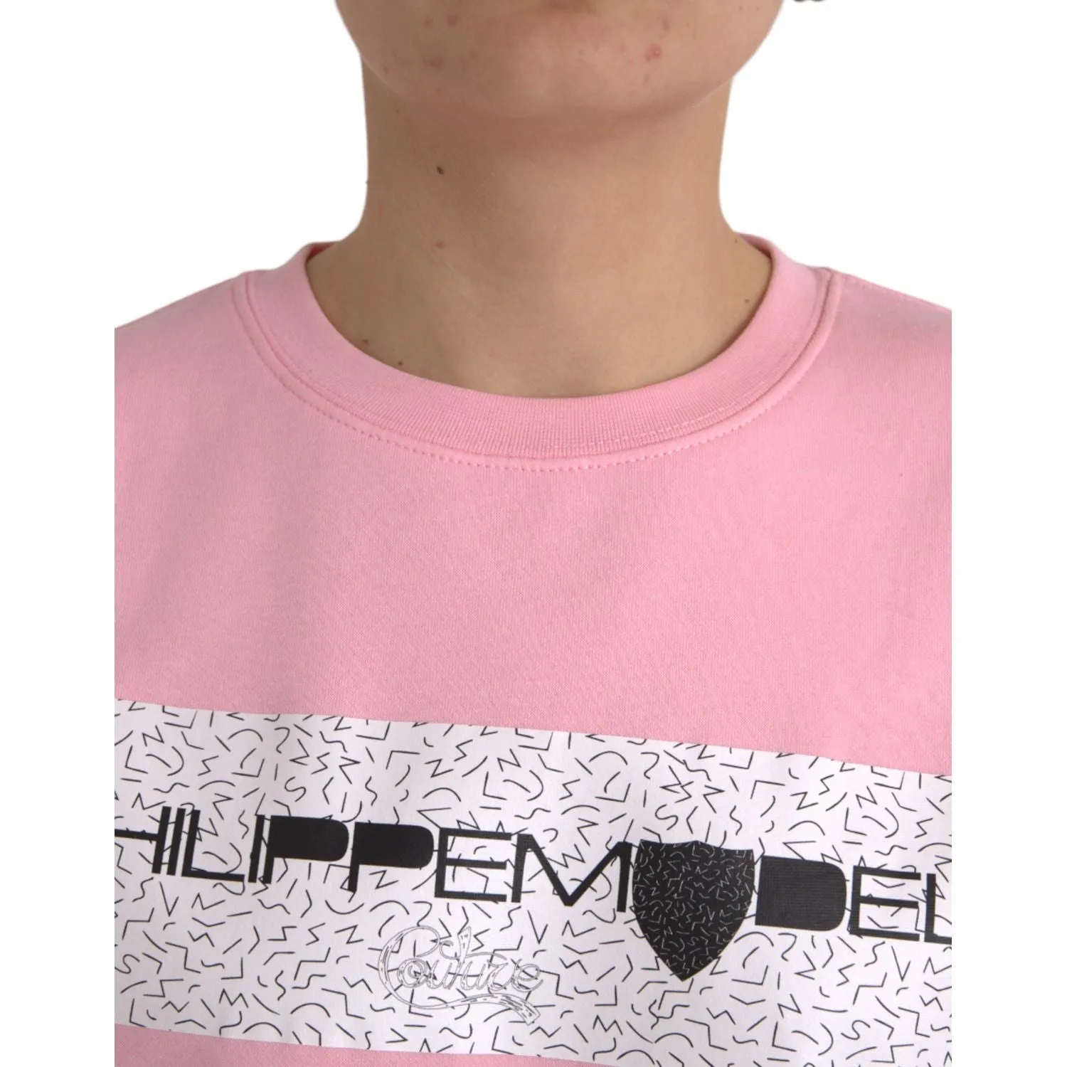 Philippe Model Pink Cotton Logo Long Sleeves Pullover Sweater