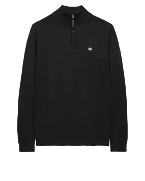 Pierre Knitted Quarter Zip Sweater Black