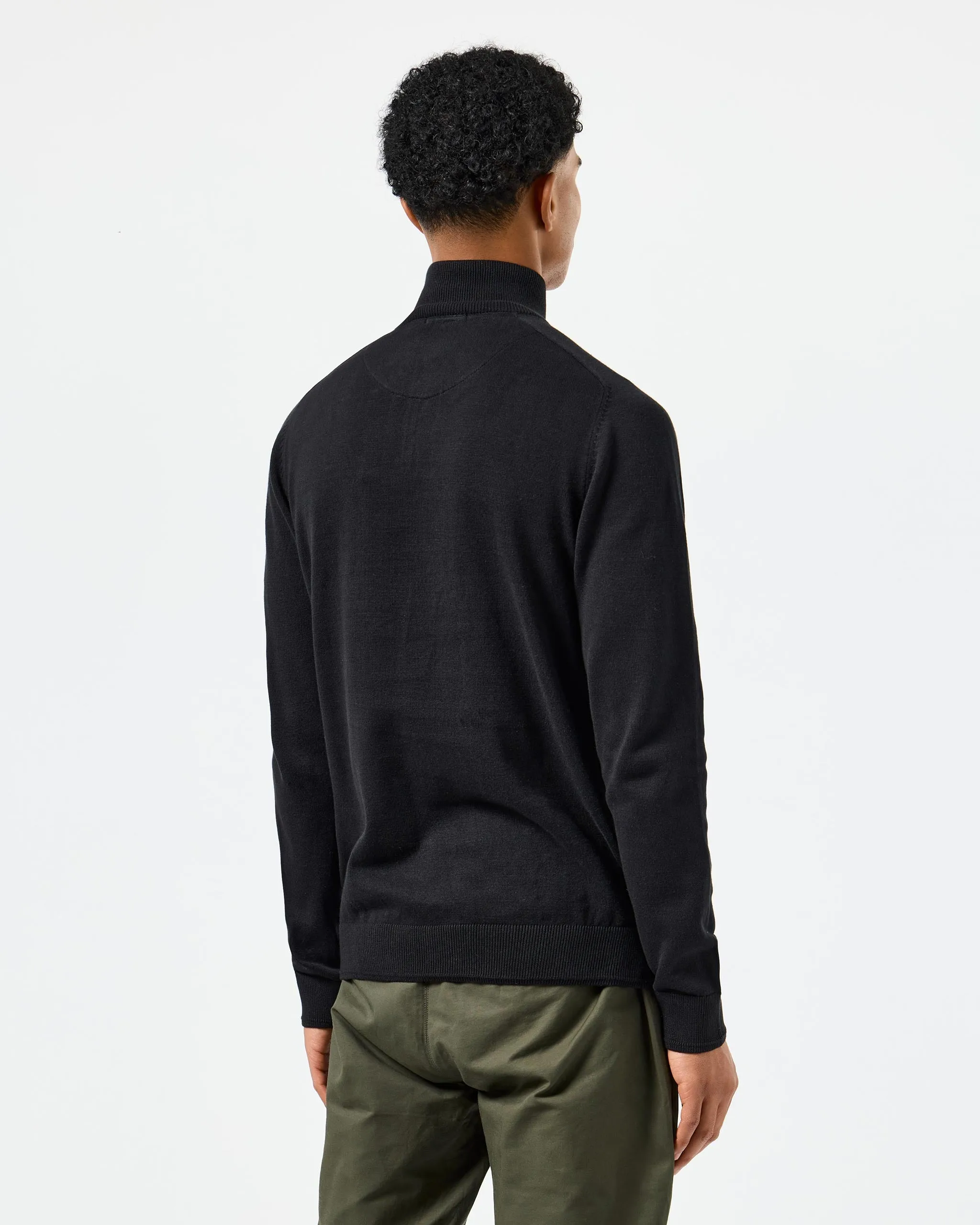 Pierre Knitted Quarter Zip Sweater Black