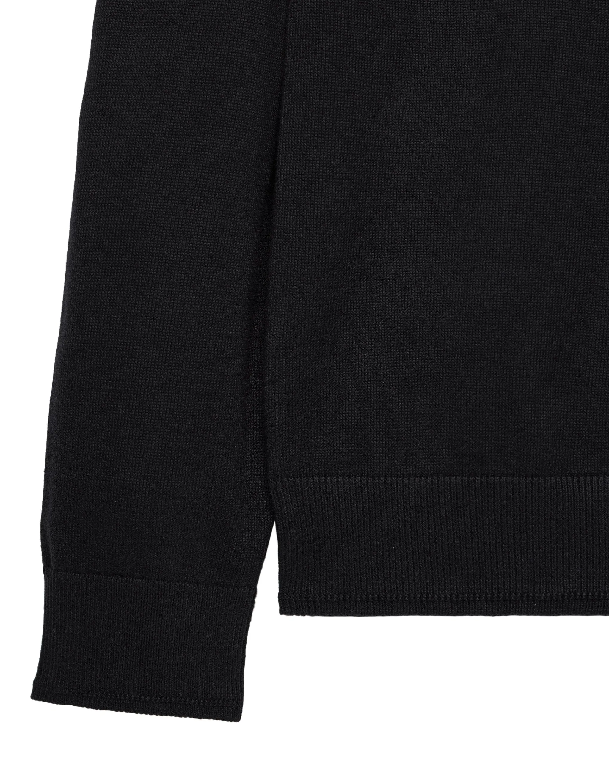 Pierre Knitted Quarter Zip Sweater Black