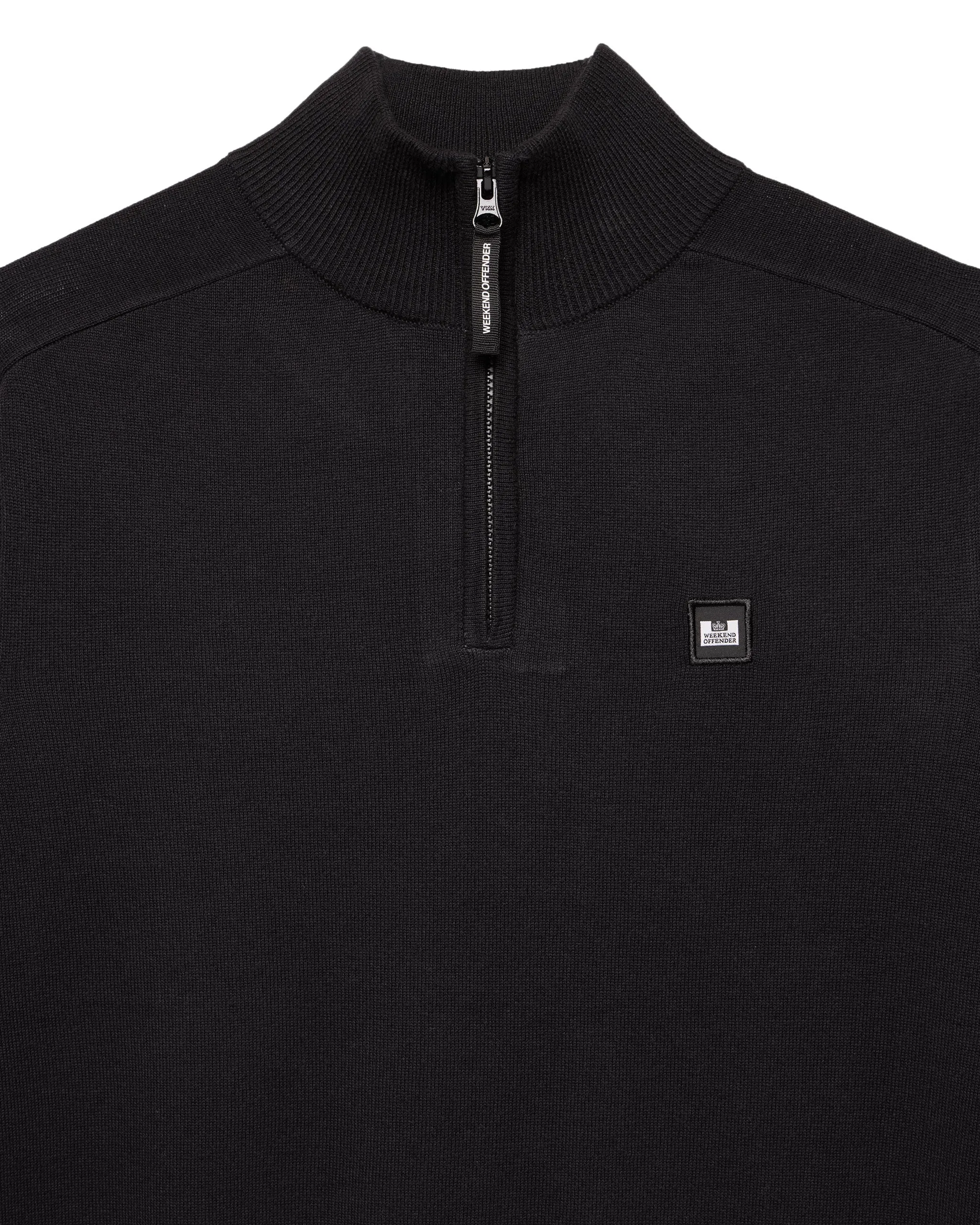 Pierre Knitted Quarter Zip Sweater Black