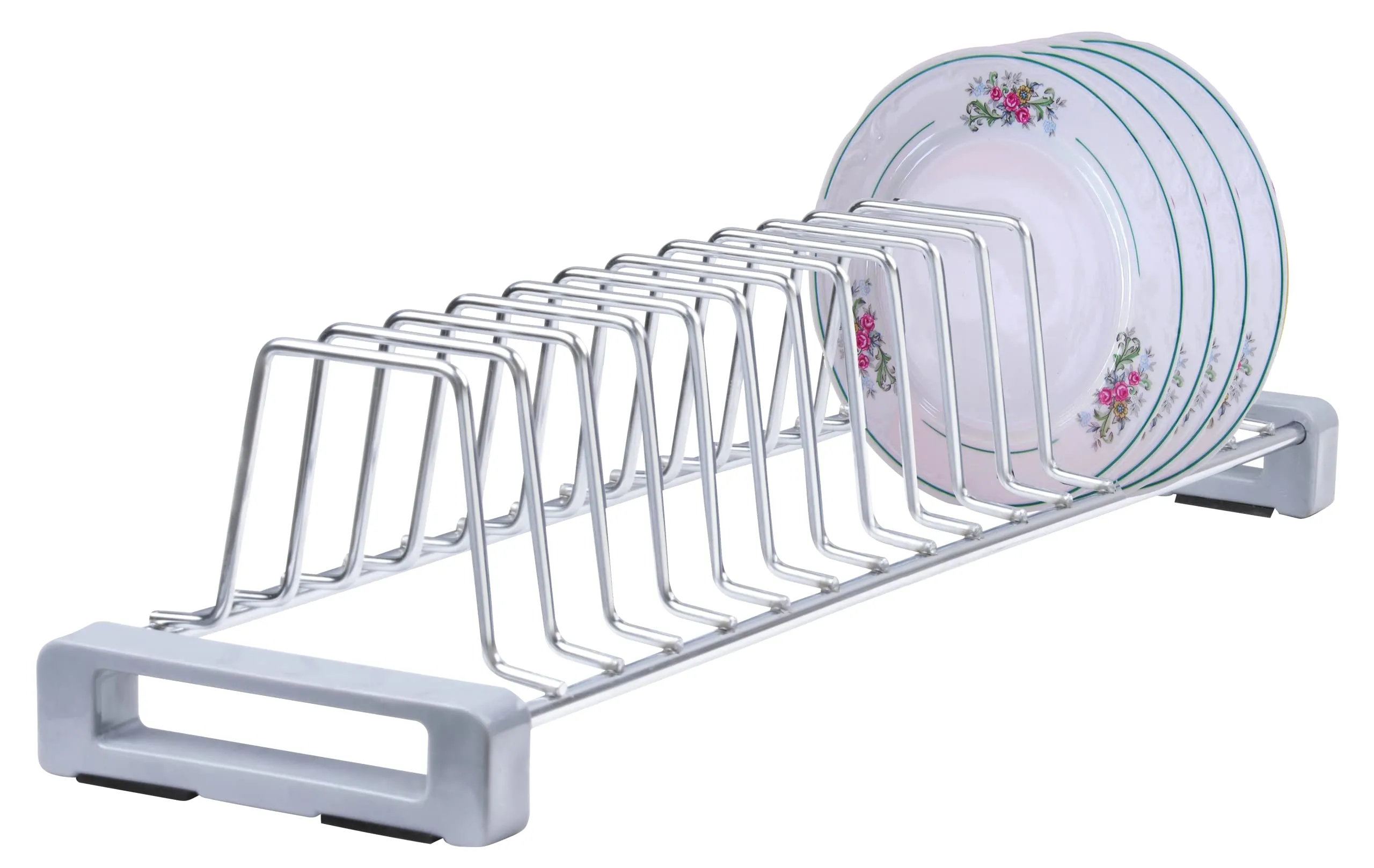 Plantex Stainless Steel Saucer Stand/Dish/Plate Stand/Thali Stand for Modular Kitchen Basket/Tandem Box Accessories (Chrome)