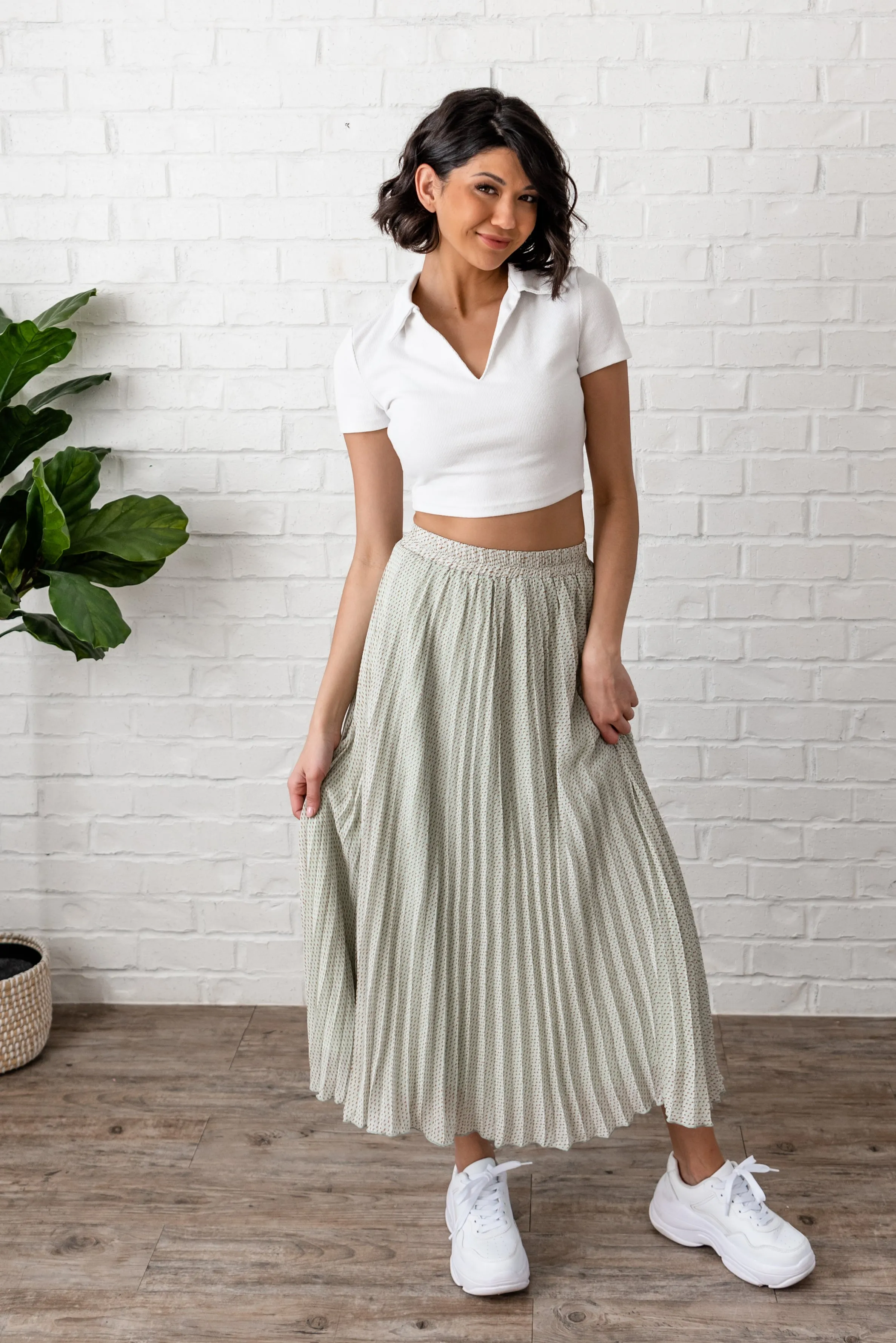 Pleated Maxi Skirt