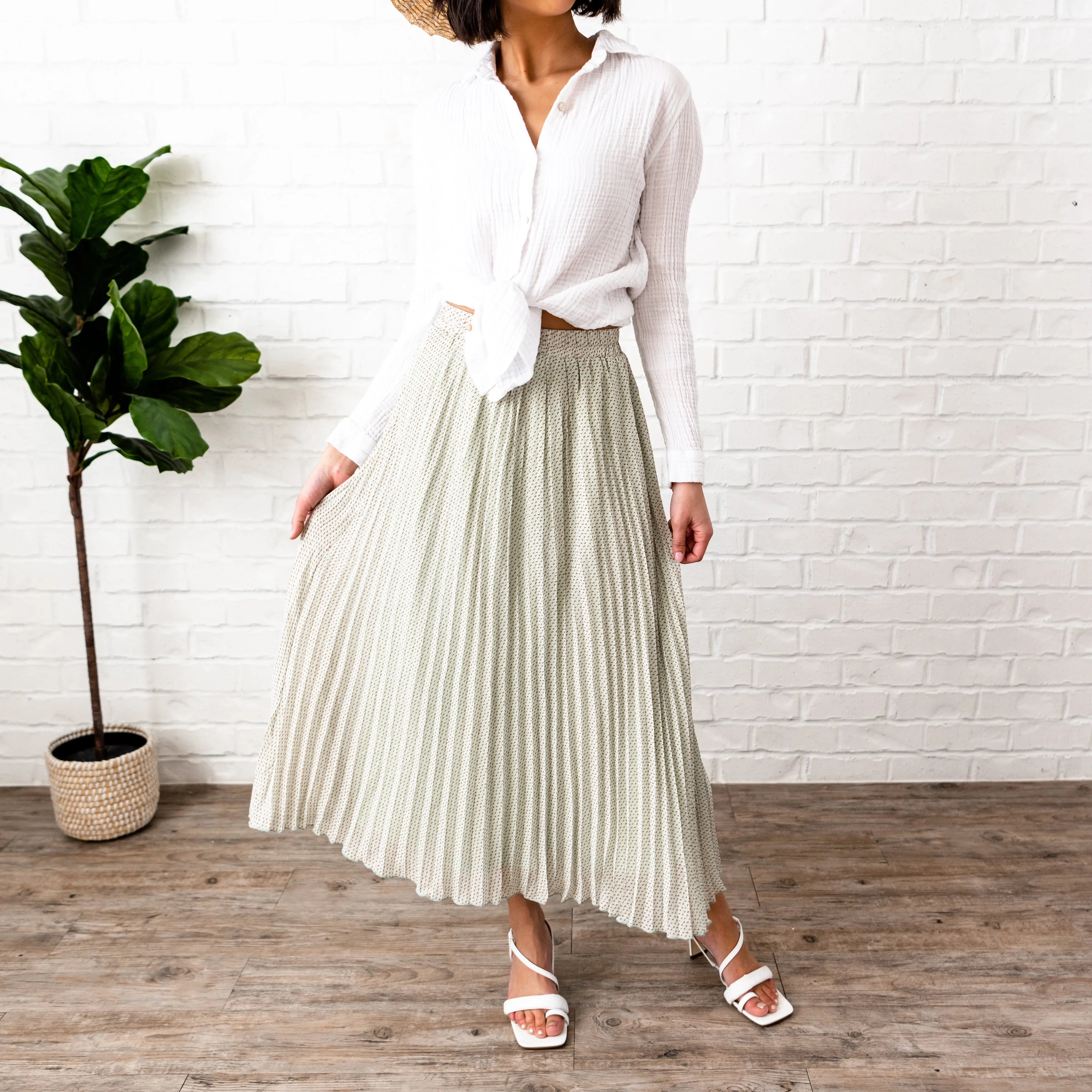 Pleated Maxi Skirt