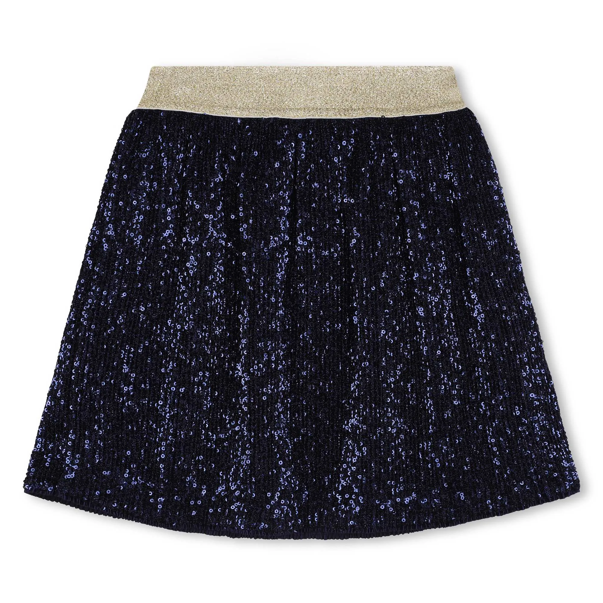 Pleated Sequin Mini Skirt