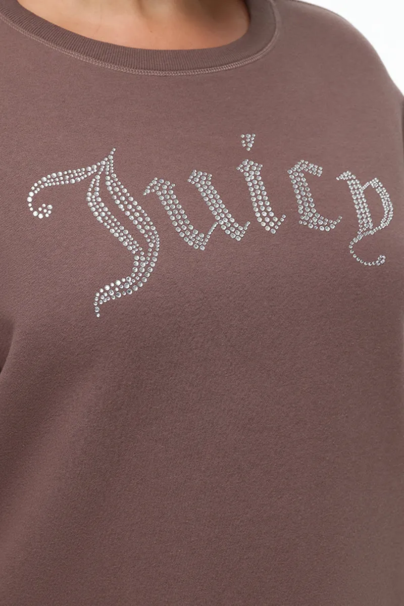 Plus-Size Big Bling Fleece Crewneck Pullover