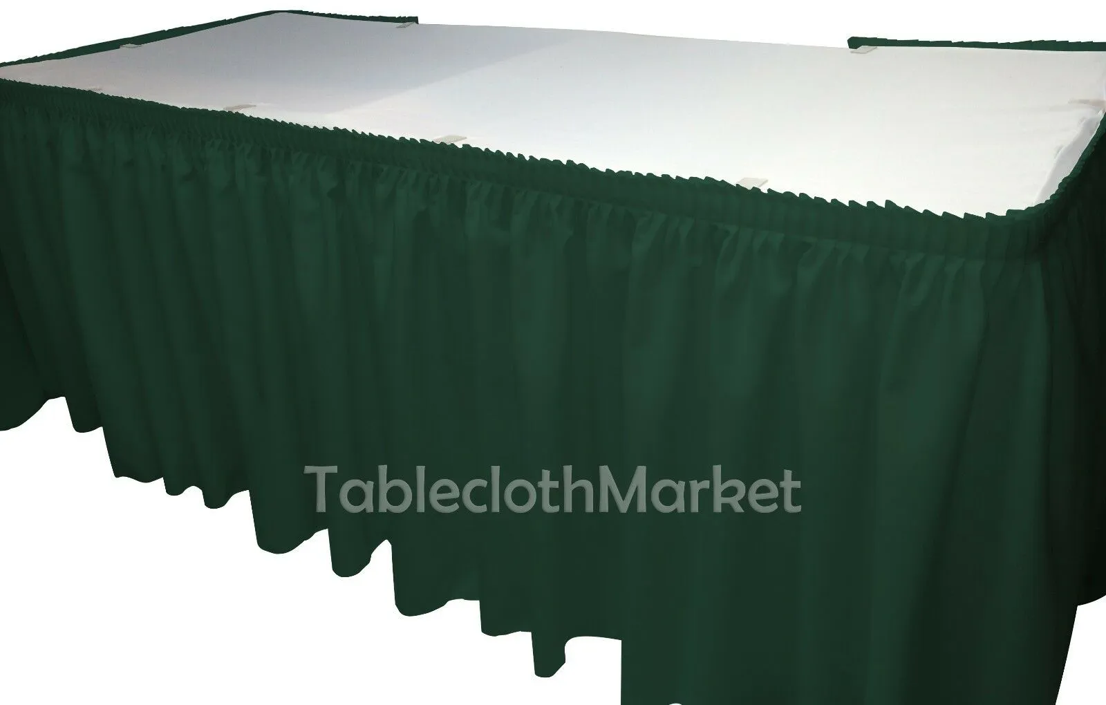 POLYESTER PLEATED TABLE SET SKIRT skirting 21' Ft   clip   Topper Media Day