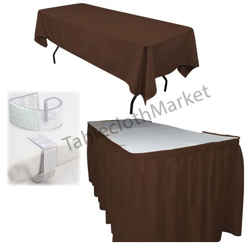 POLYESTER PLEATED TABLE SET SKIRT skirting 21' Ft   clip   Topper Media Day