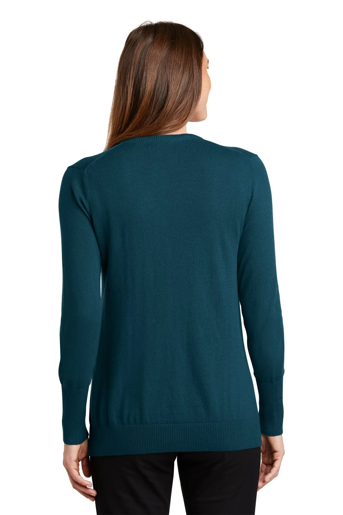 Port Authority Ladies V-Neck Customized Sweaters, Moroccan Blue