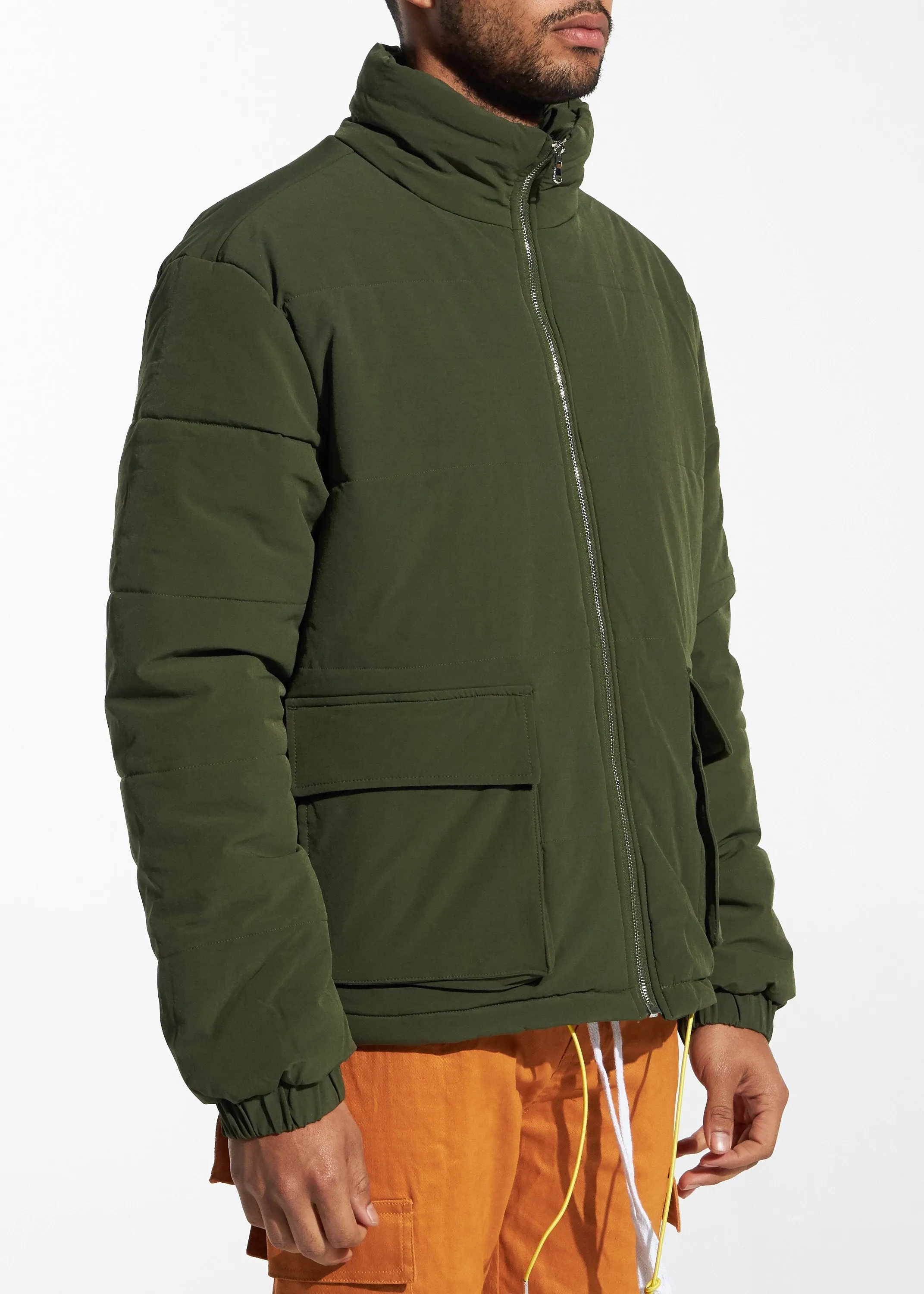 Puffer Jacket (Olive Green)