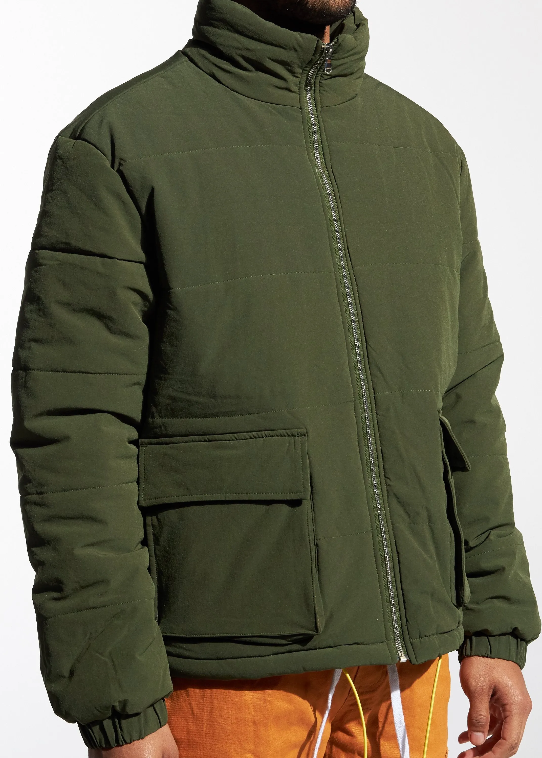 Puffer Jacket (Olive Green)