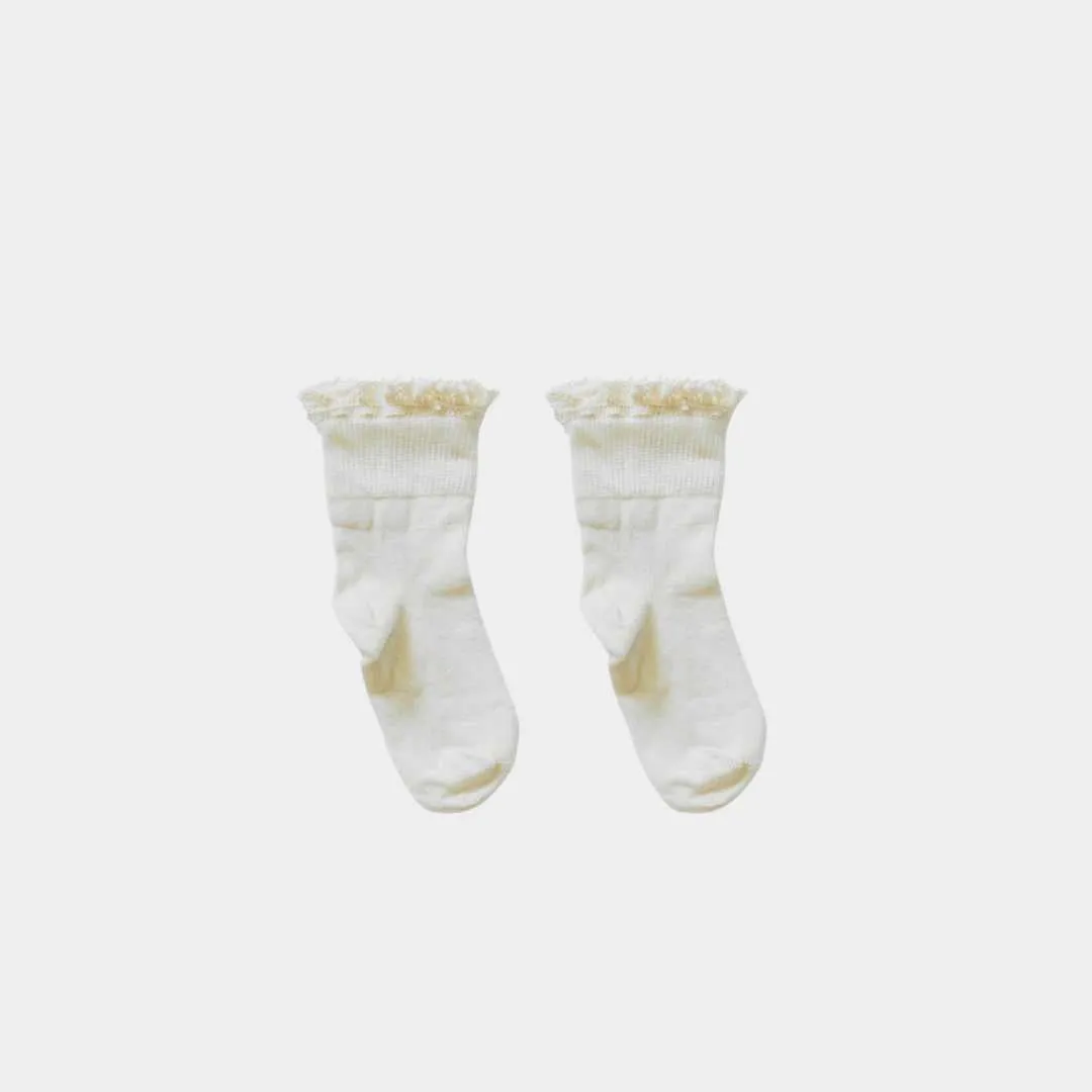 Pure (no dye) Lace Kids Socks - 98% Organic Cotton