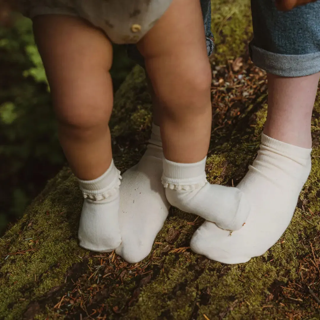 Pure (no dye) Lace Kids Socks - 98% Organic Cotton