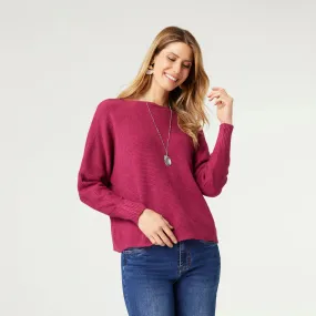 Relaxed Ciana Pullover Sweater - Beaujolais