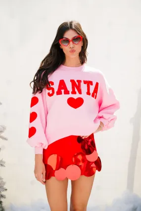 SANTA HEART PINK PULLOVER