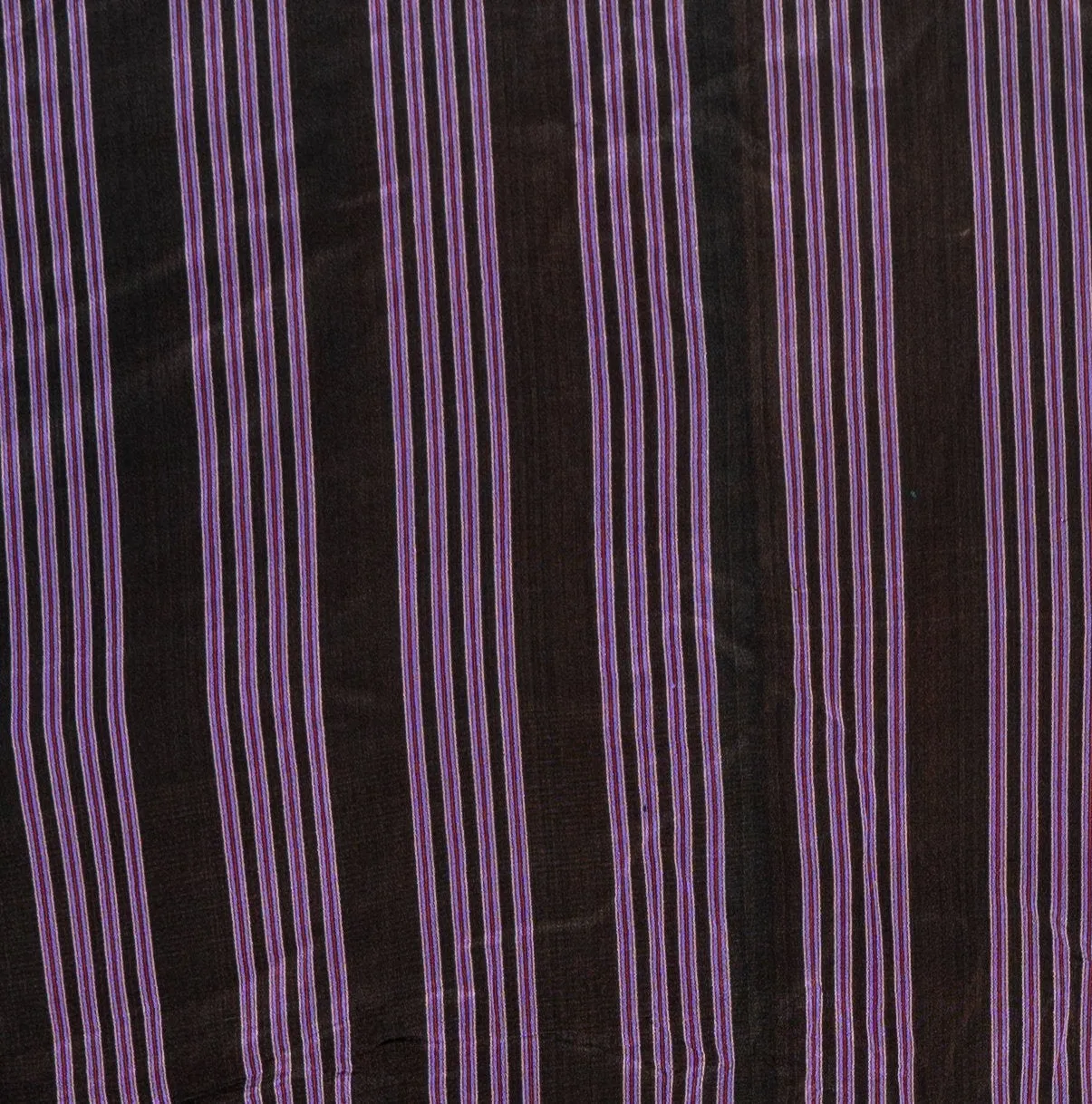 Shiny Striped 1960s Vintage Silk Kimono - Purple Black White Lines - Super Smooth Retro Style