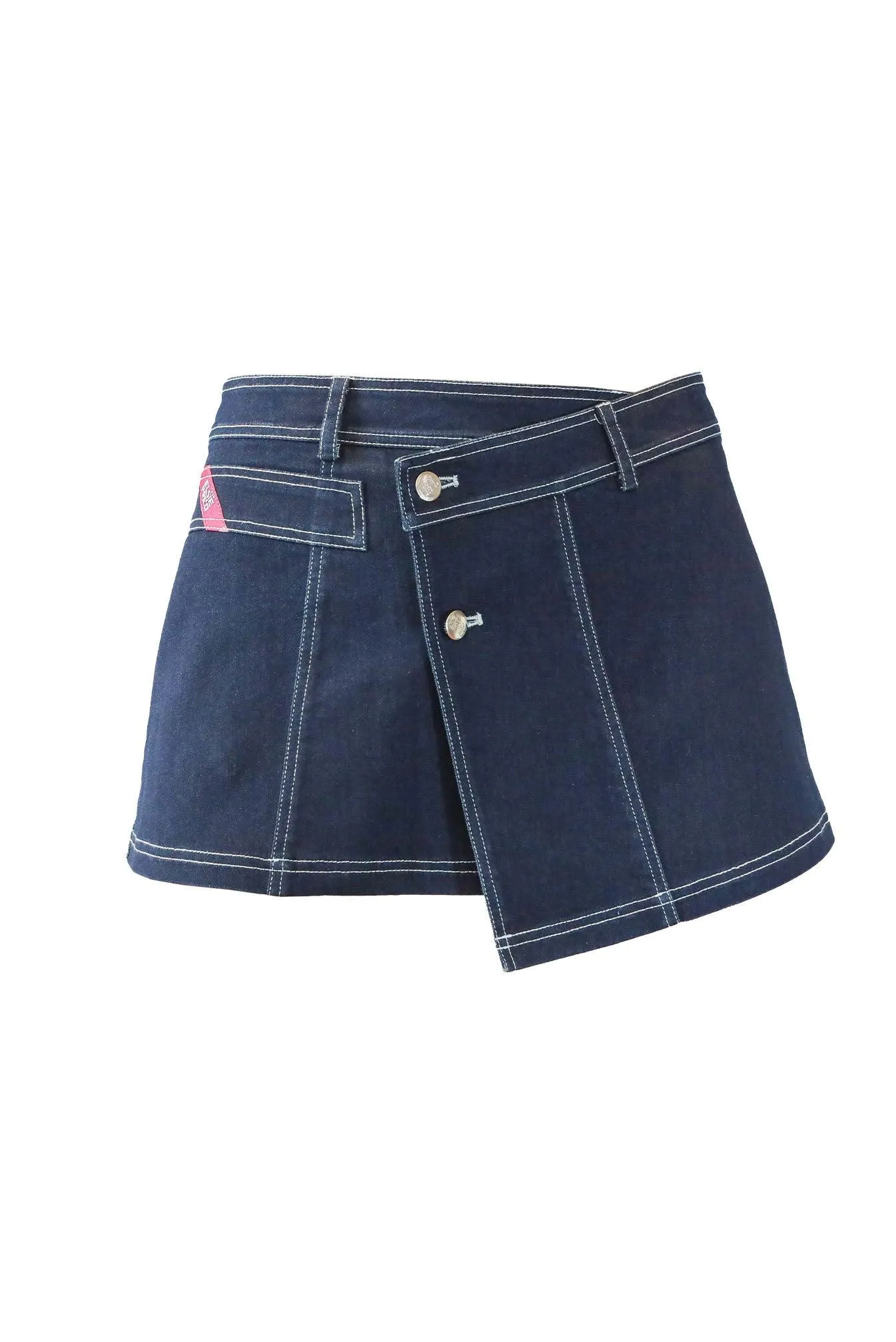 Siren 90s Indigo Denim Wrap Mini Skirt