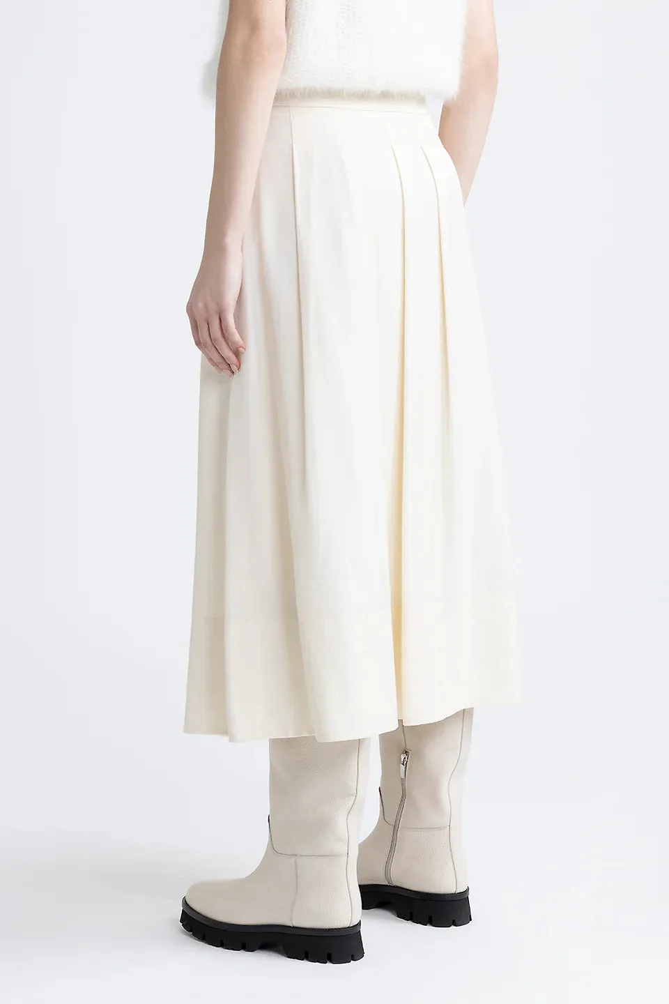 Soft Touch Viscose Blend Skirt - Natural White