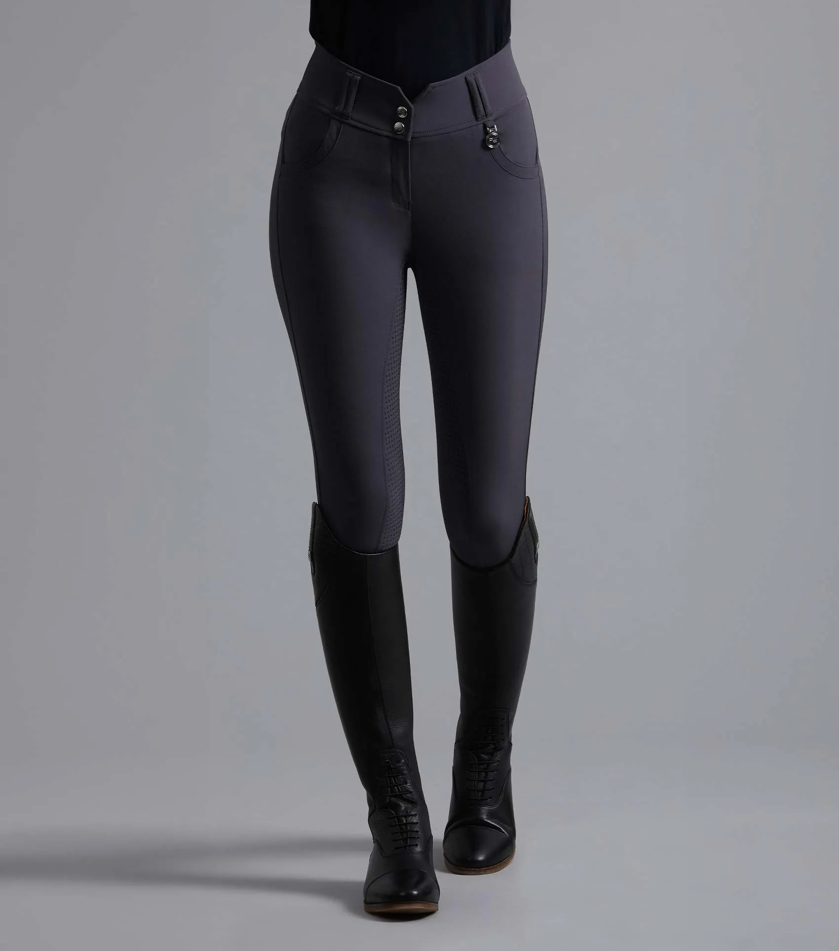 Sophia Ladies Full Seat High Waist Riding Breeches Anthracite