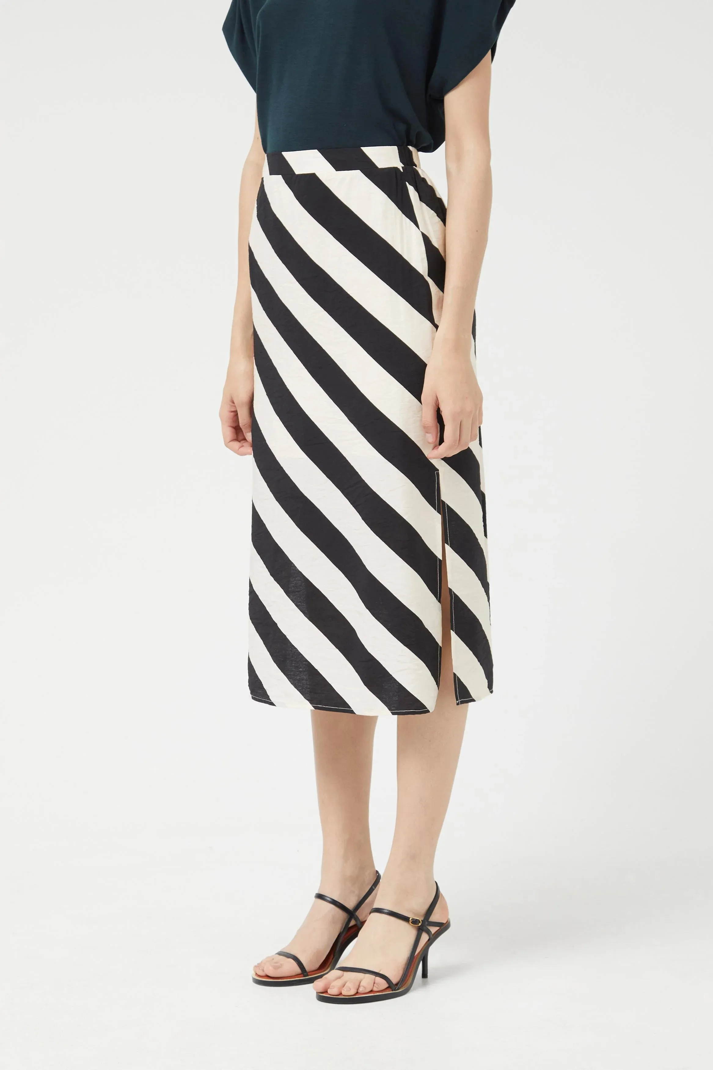 Stripe Midi Skirt