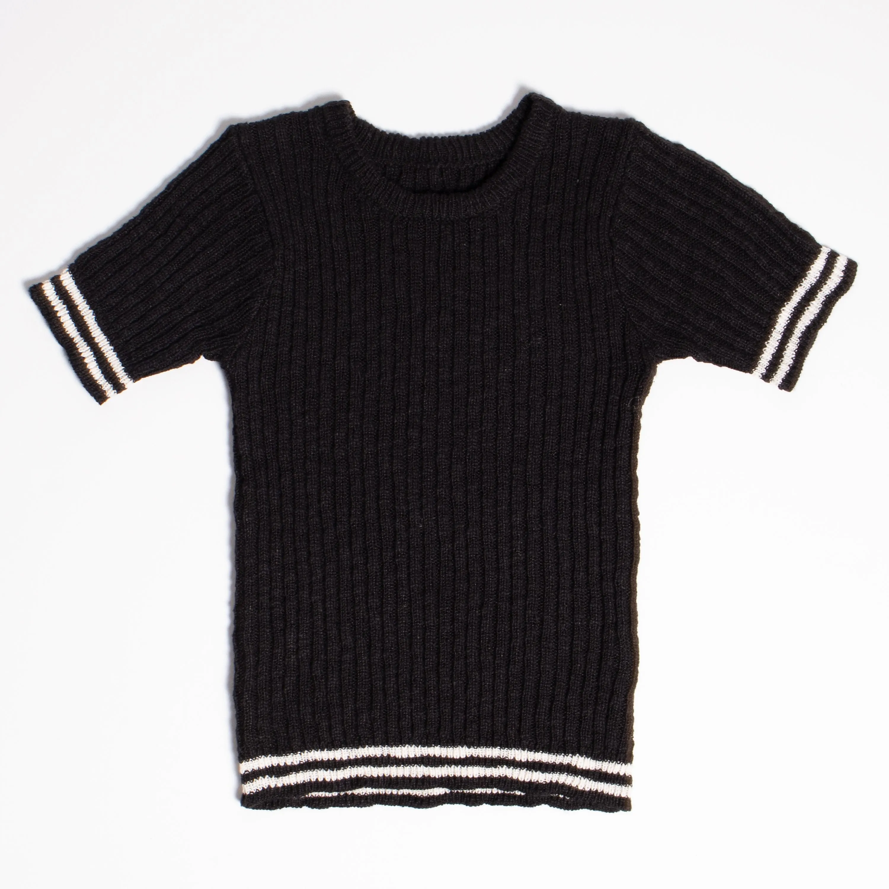 Stripe Tipped Rib Sweater