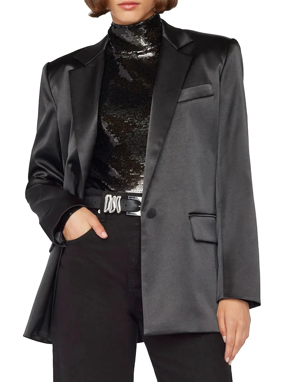 Strong Shoulder Blazer - Noir